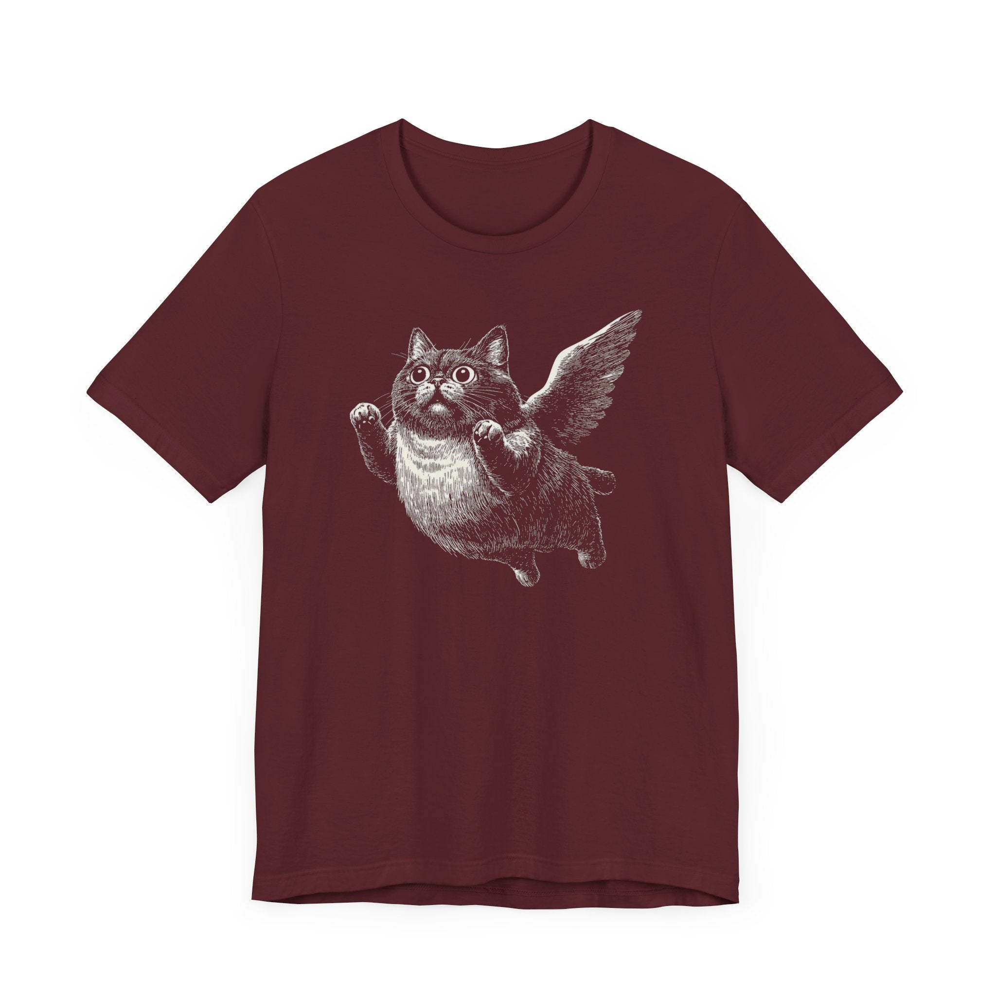 Flying Chubby Cat with Wings Graphic T-Shirt