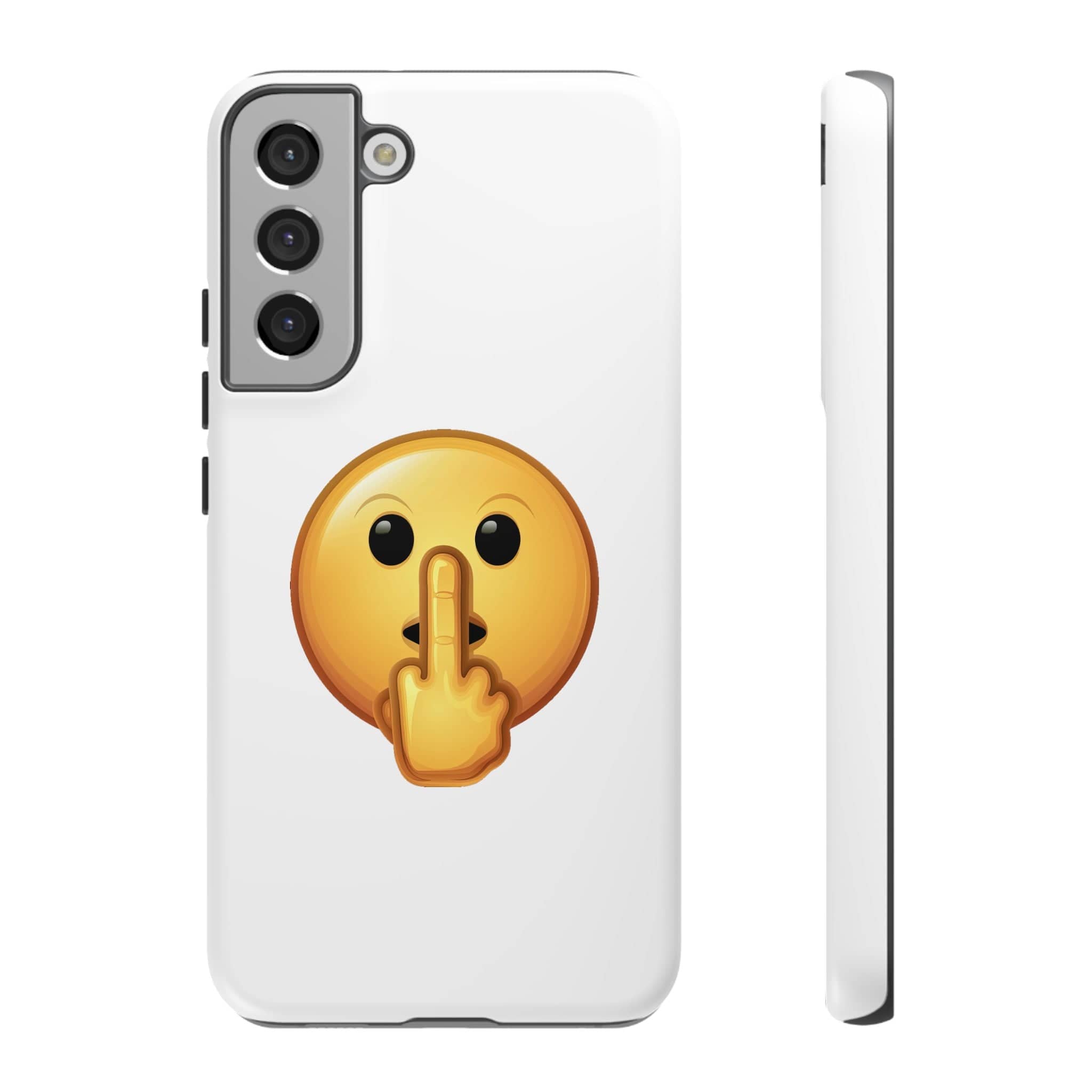 Middle Finger FU Shh Silent Protest Emoji Phone Tough Cases