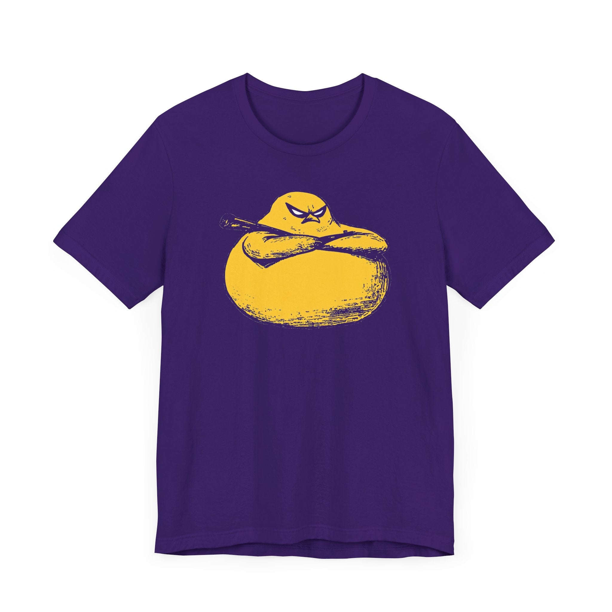 Tough Yellow Chicken Blob with Bat Graphic Tee