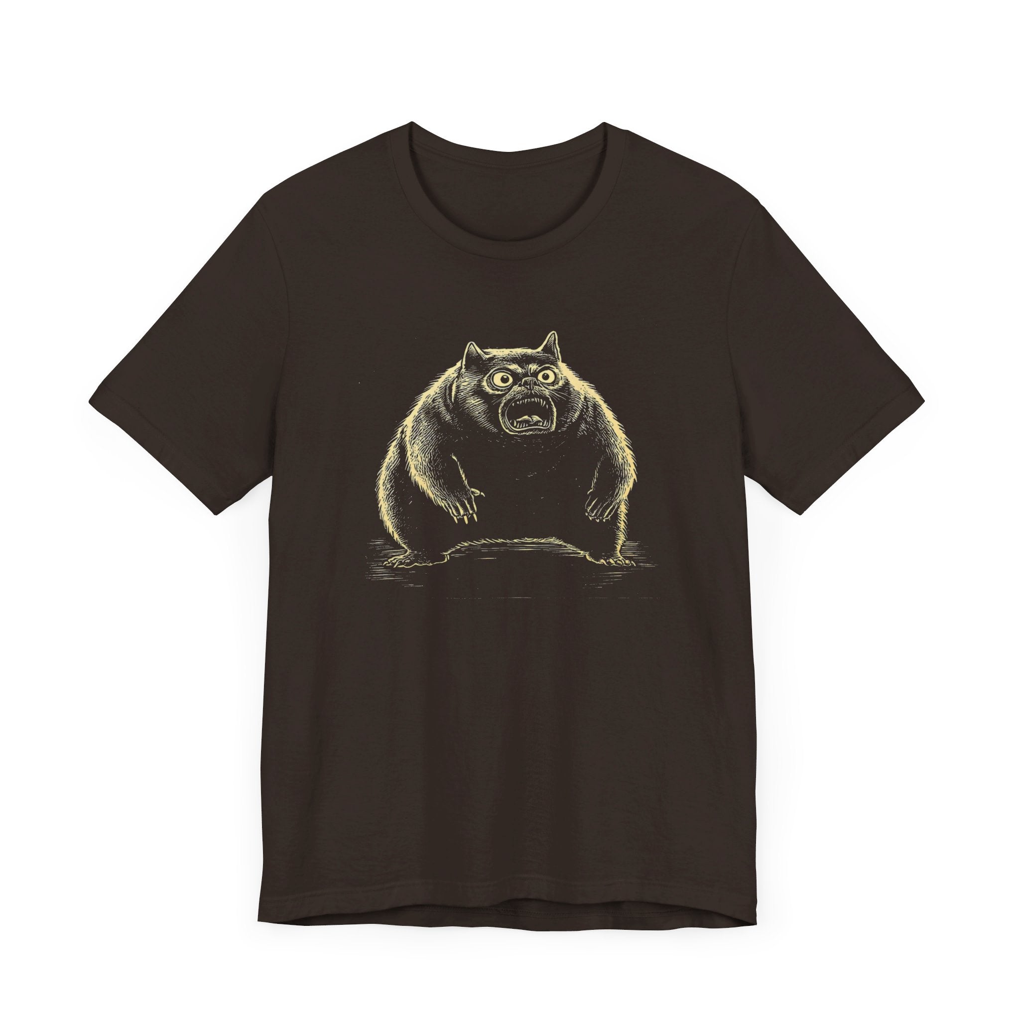 Quirky Angry Cat Illustration T-Shirt – Funny Cat Lover Tee