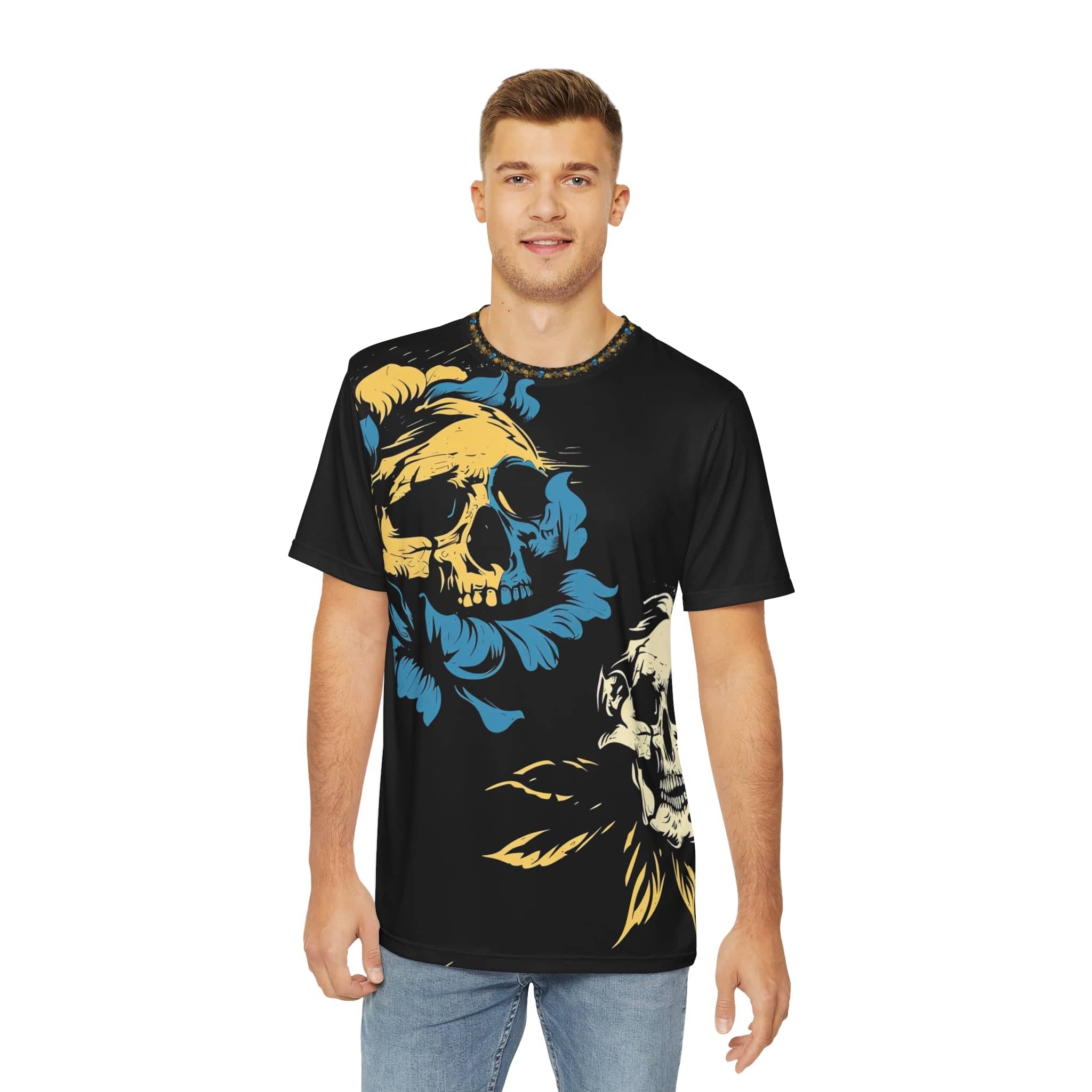Eternal Bloom Skull AOP Men's Shirt Men's Polyester Tee (AOP)