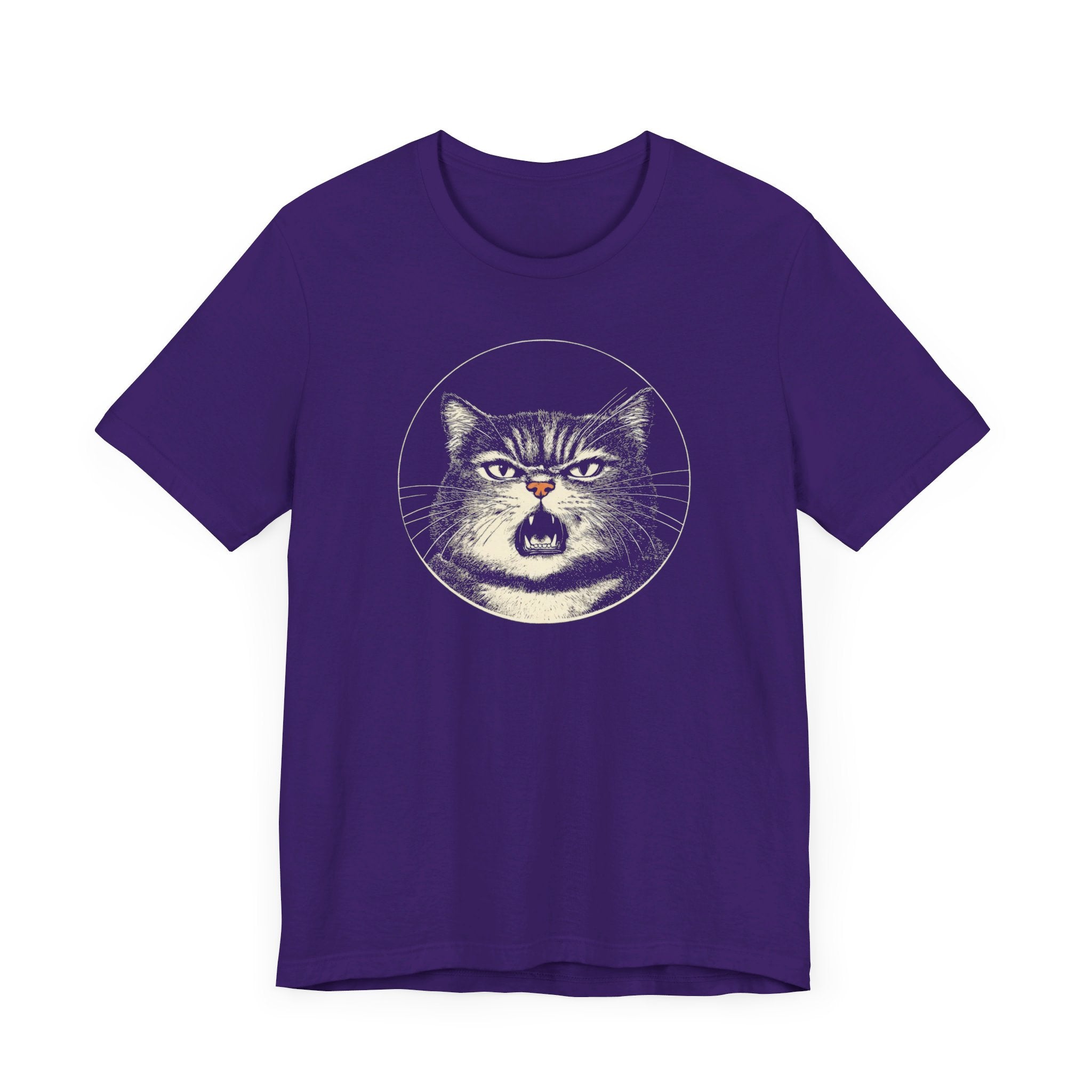 Angry Cat Graphic Tee – Vintage Style Cat Lover Shirt
