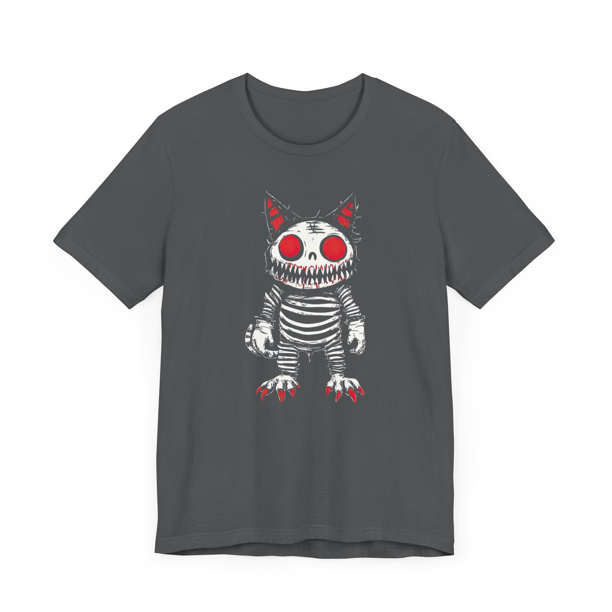 Creepy Striped Skeleton Cat Tee