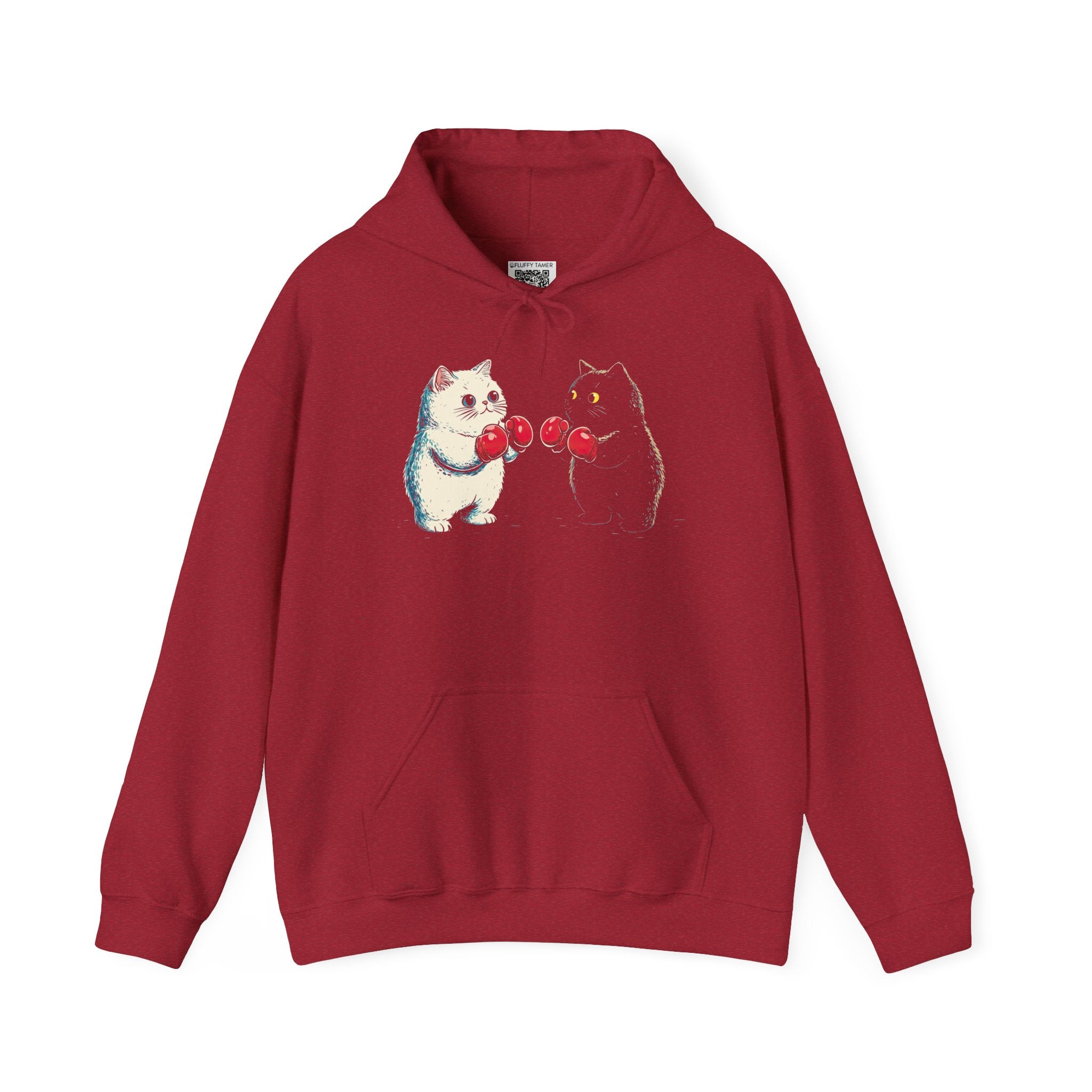 Hooded Sweatshirt - Boxing Cats Design