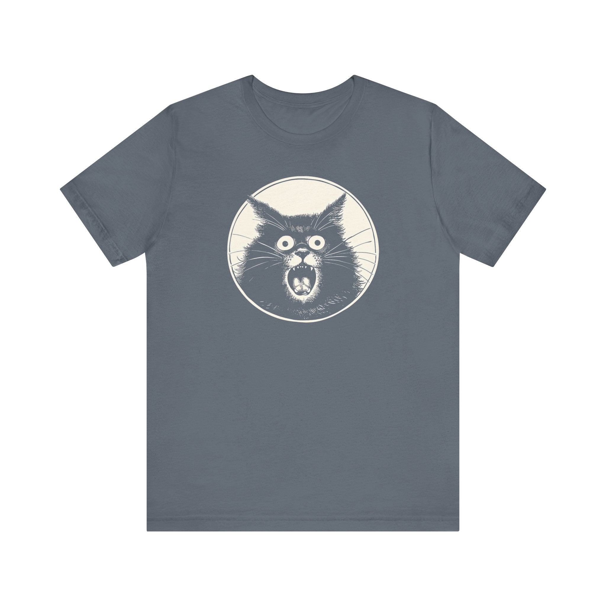 Screaming Cat Graphic Tee – Vintage Style Cat Lover Shirt