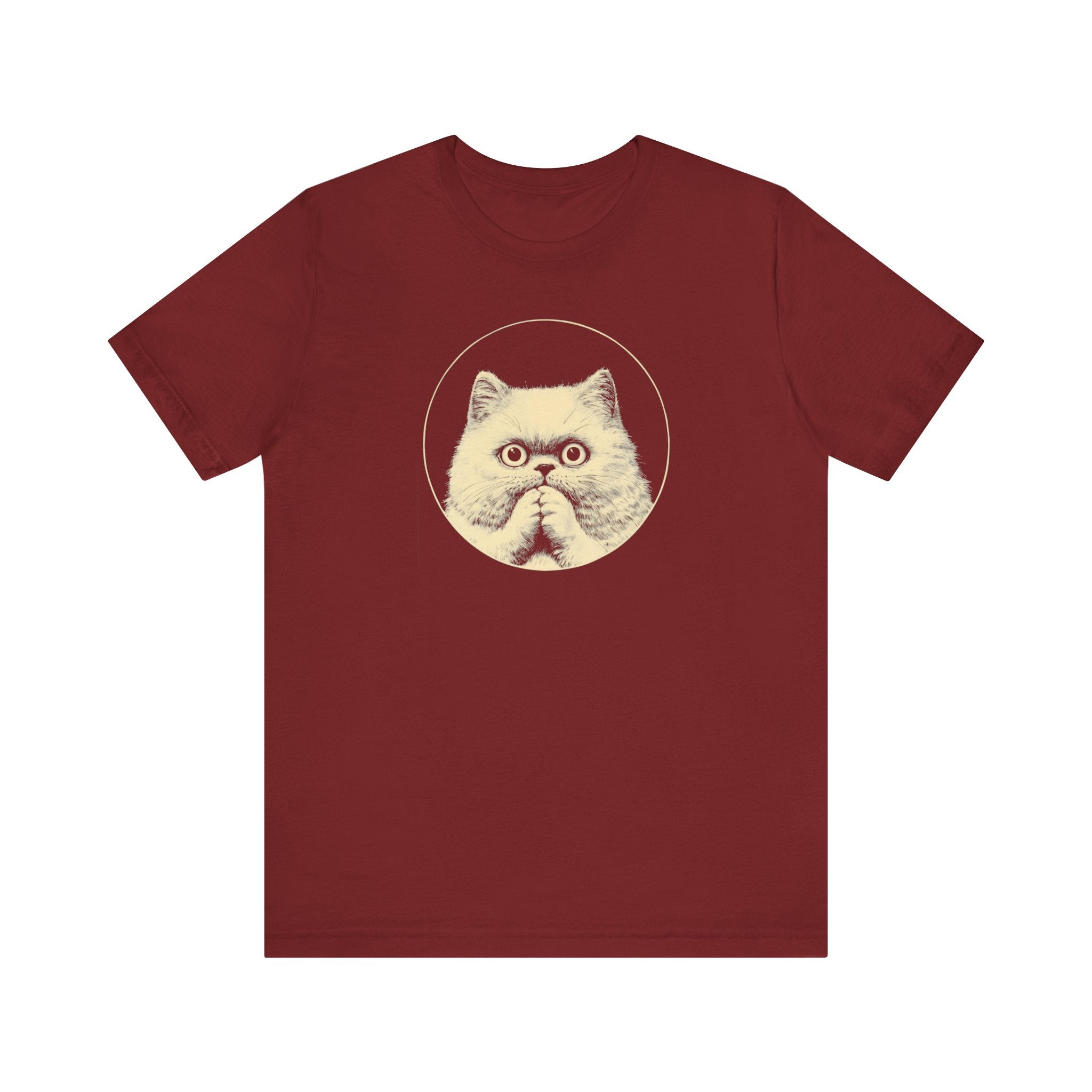 Surprised Persian Cat Graphic Tee – Vintage Style Cat Lover Shirt