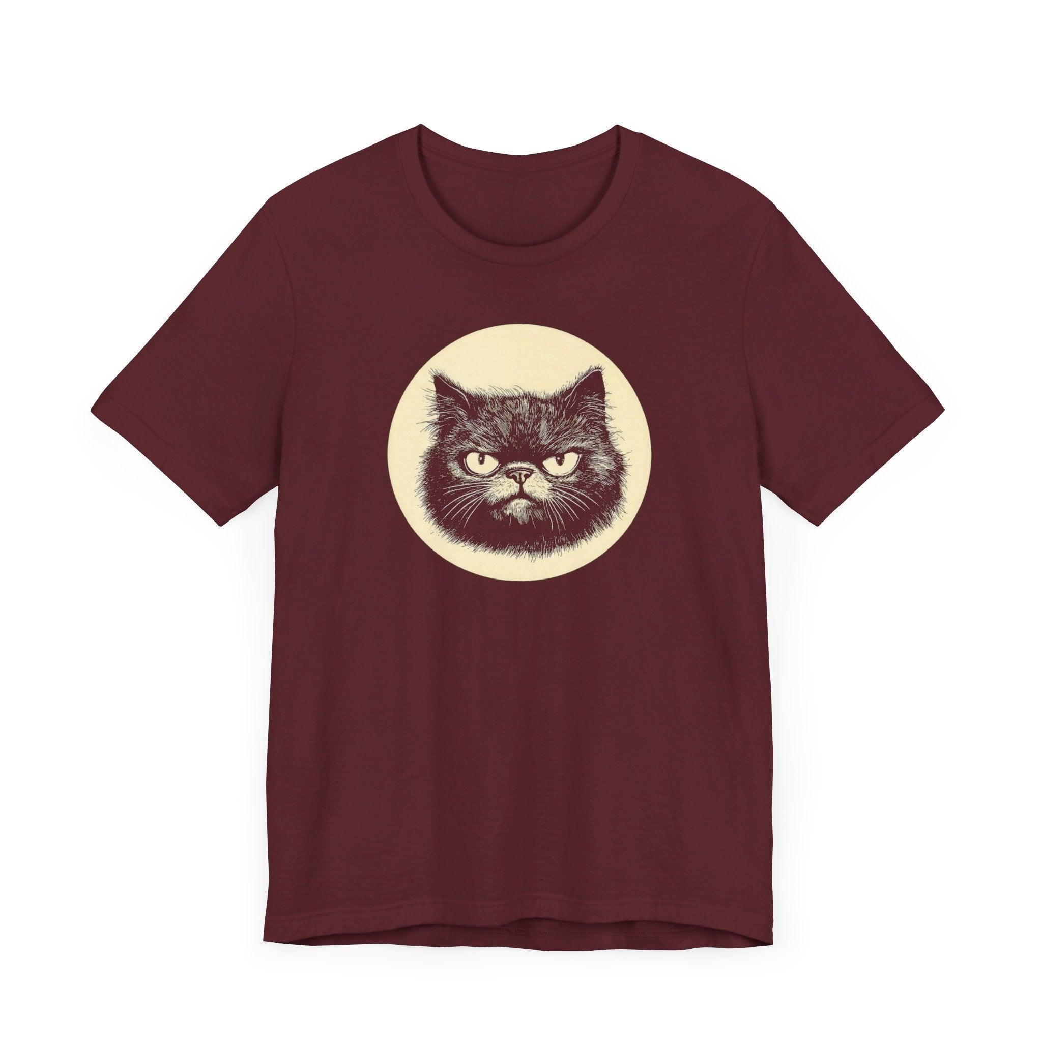 Grumpy Black Cat Graphic Tee – Vintage Style Cat Lover Shirt