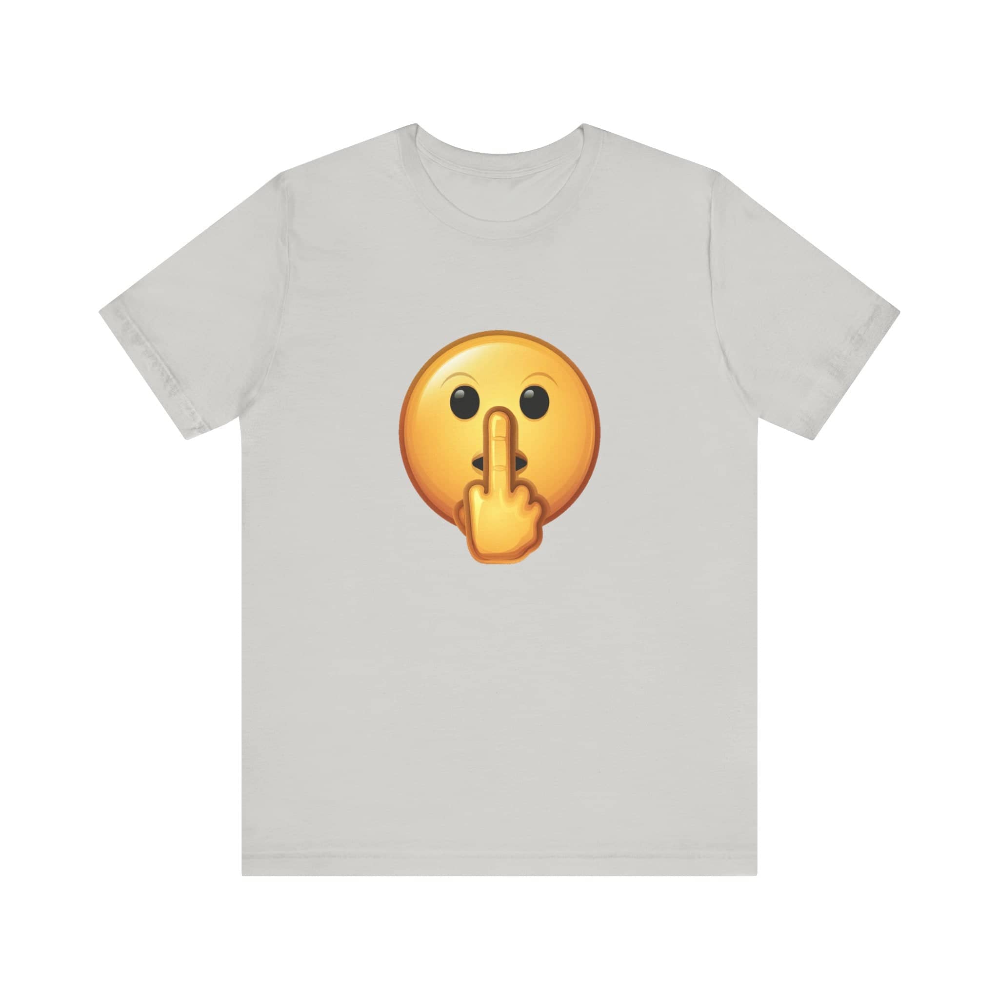 Middle Finger FU Shh Silent Protest Emoji Tee (Small Graphic)