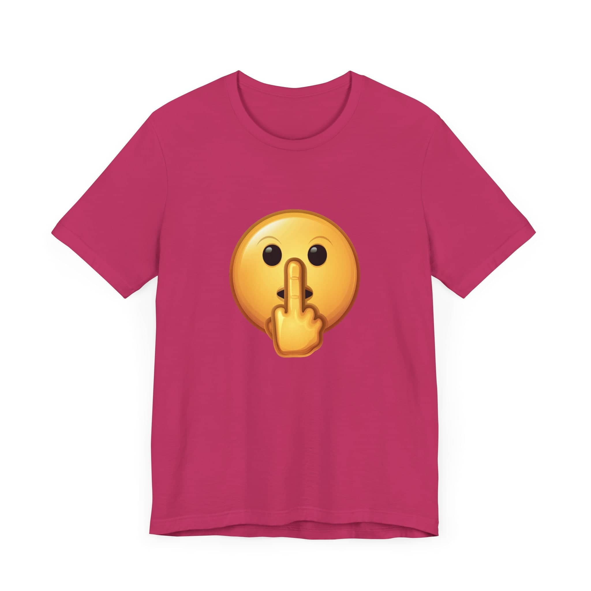 Middle Finger FU Shh Silent Protest Emoji Tee (Small Graphic)