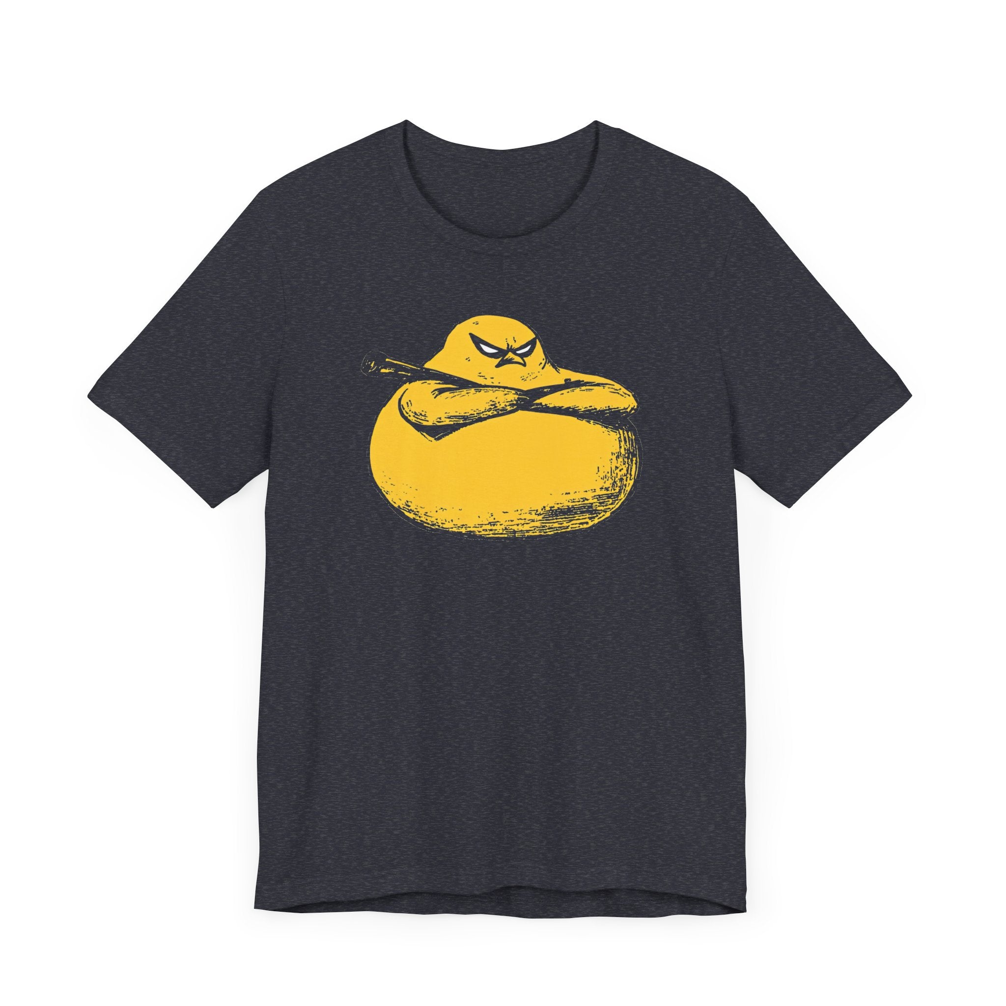 Tough Yellow Chicken Blob with Bat Graphic Tee