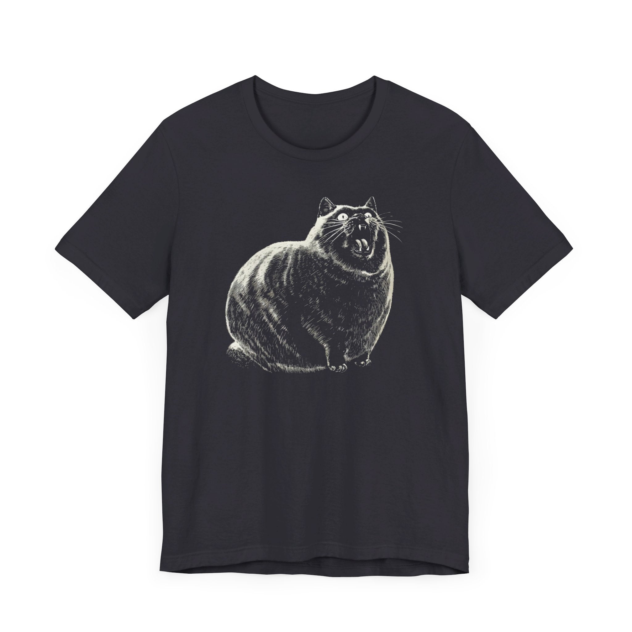 Yowling Chonky Cat Graphic T-Shirt Funny Cat Lover Tee