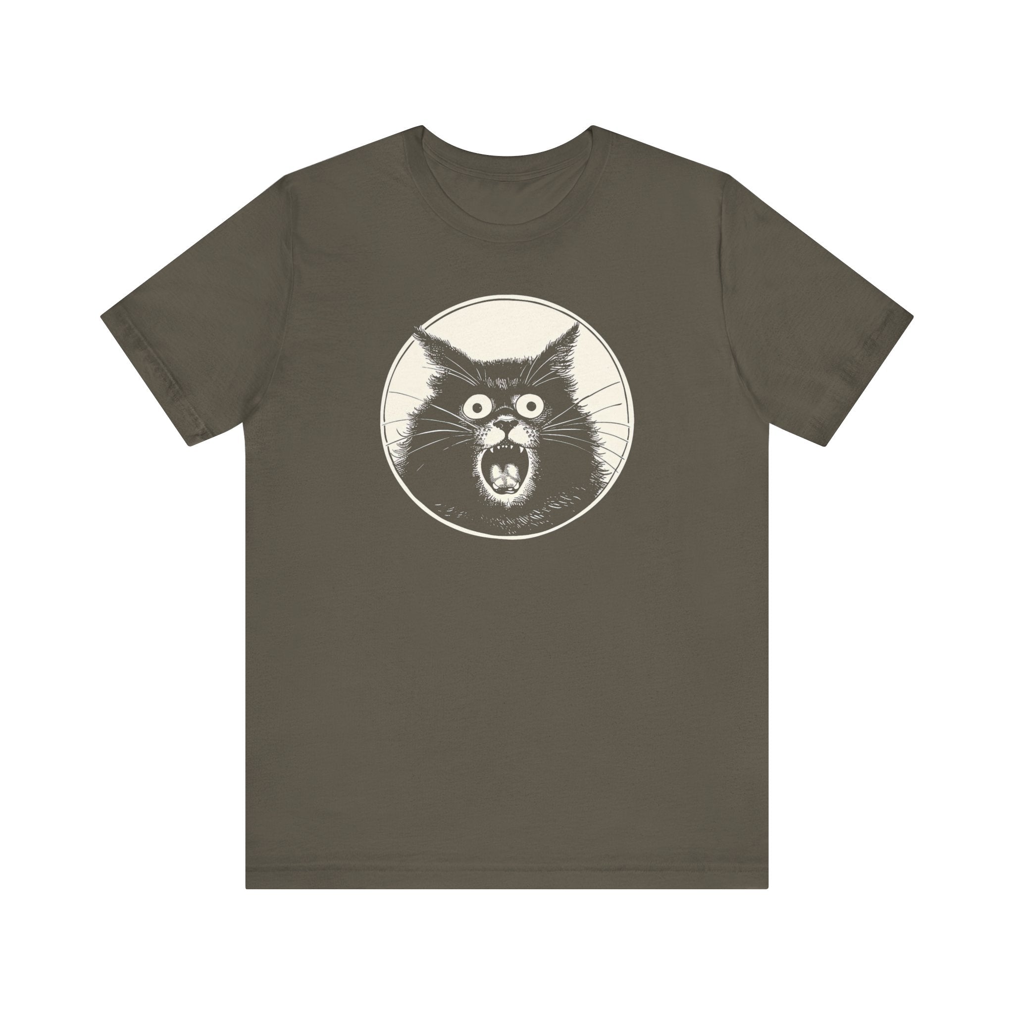 Screaming Cat Graphic Tee – Vintage Style Cat Lover Shirt
