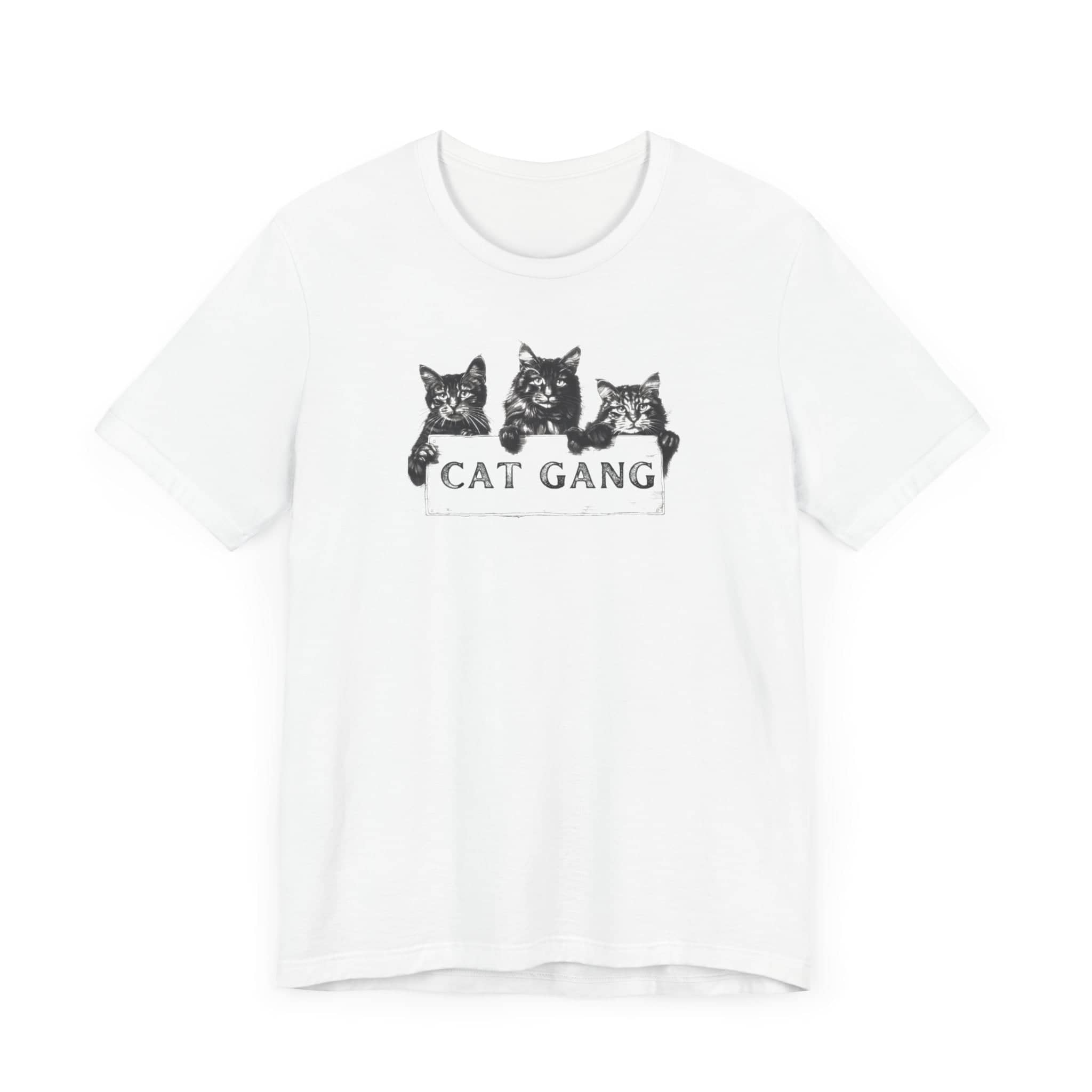 Cat Gang Shirt Funny Cat Lover Unisex Jersey Short Sleeve Tee