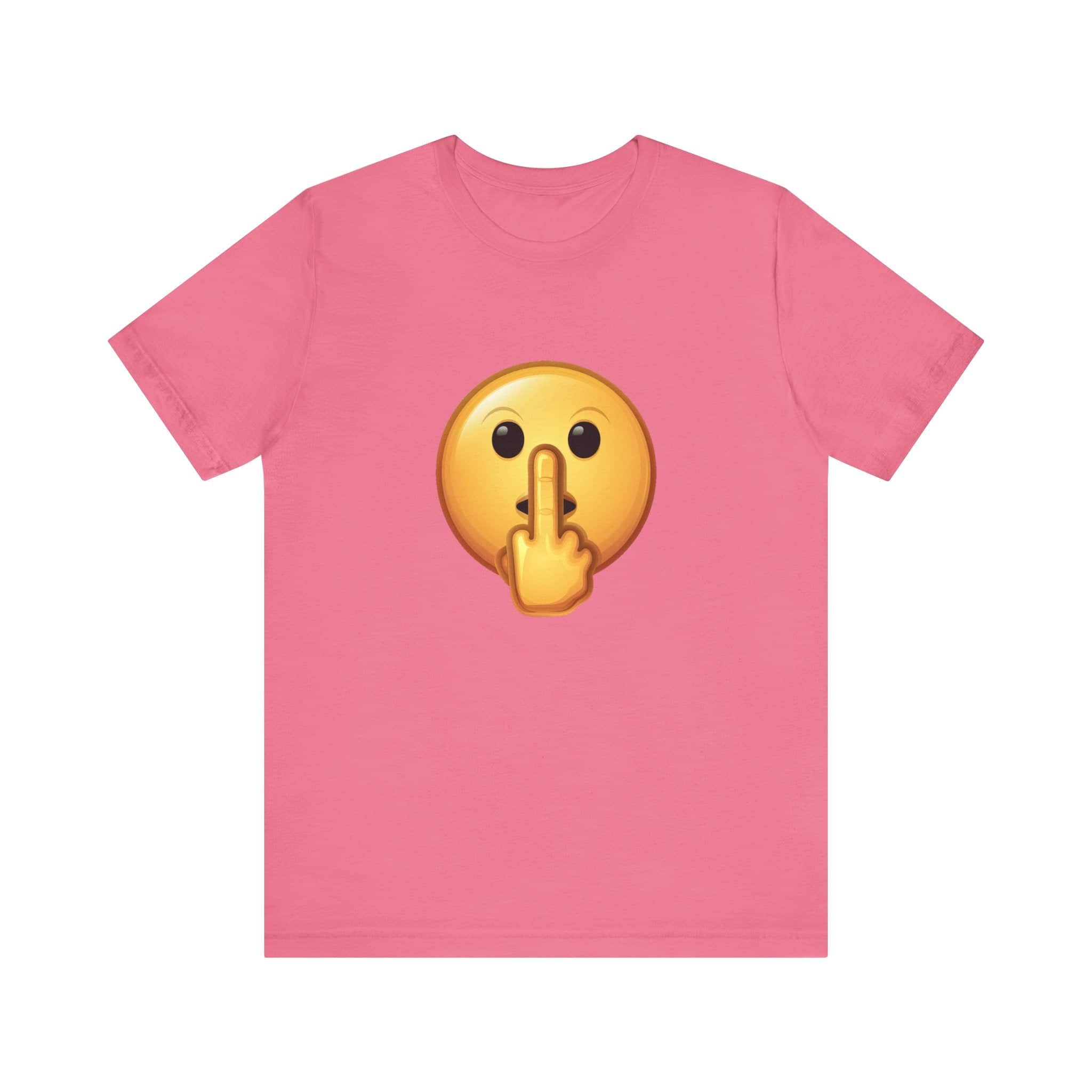Middle Finger FU Shh Silent Protest Emoji Tee (Small Graphic)