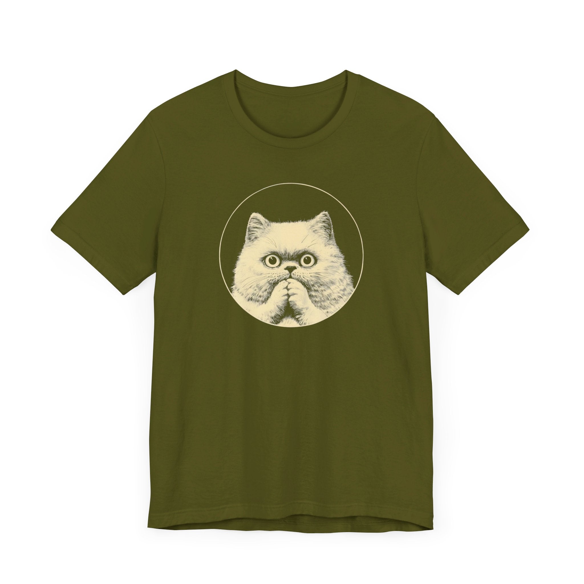 Surprised Persian Cat Graphic Tee – Vintage Style Cat Lover Shirt