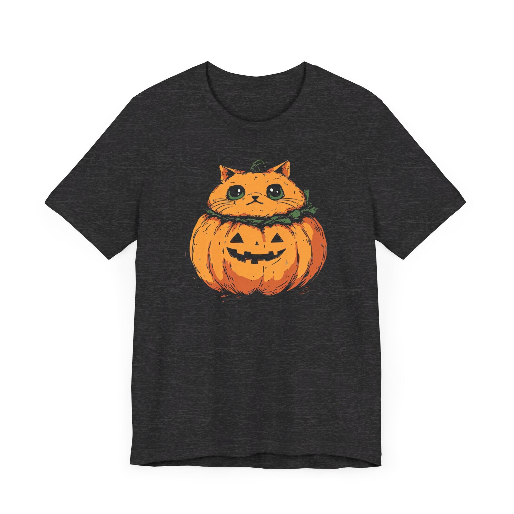 Pumpkin Cat T-Shirt - Cute Halloween Jack-o’-Lantern Kitty Design