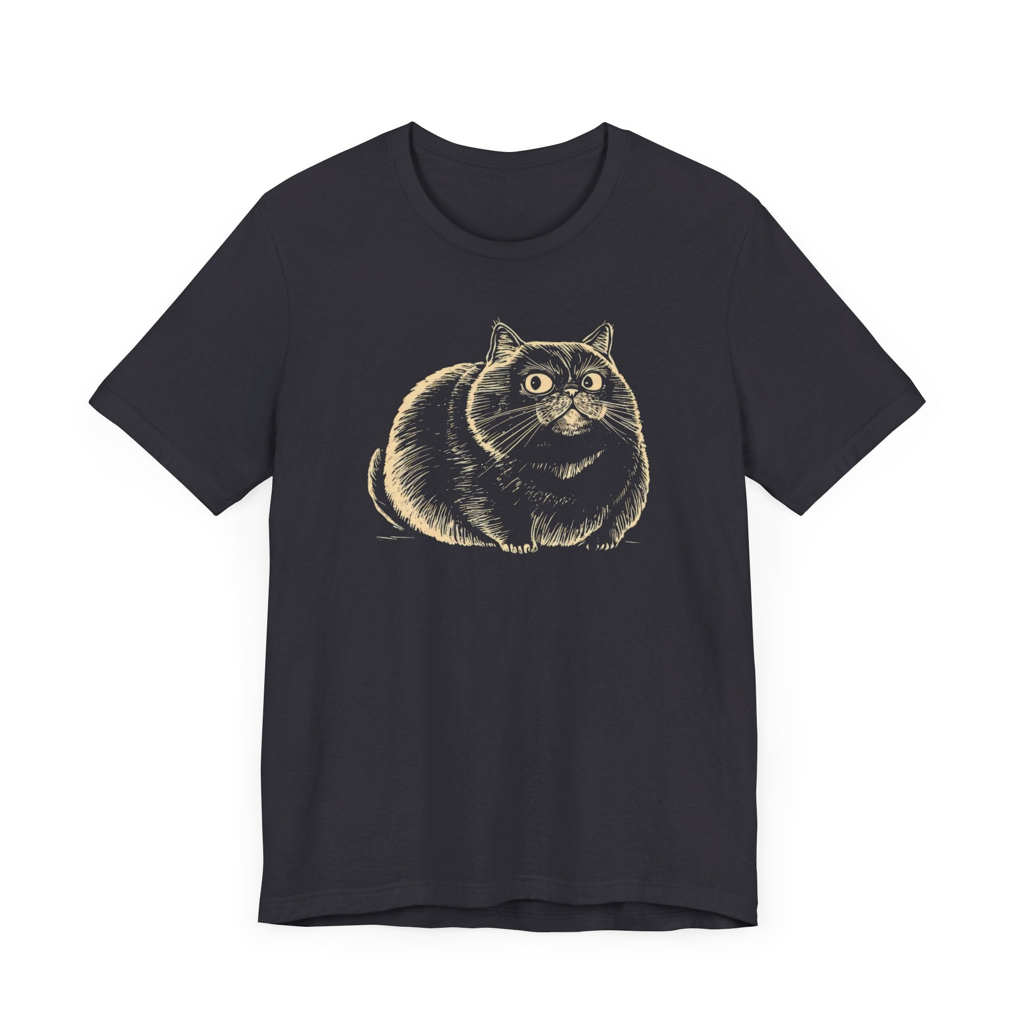 Chubby Cat Illustration T-Shirt