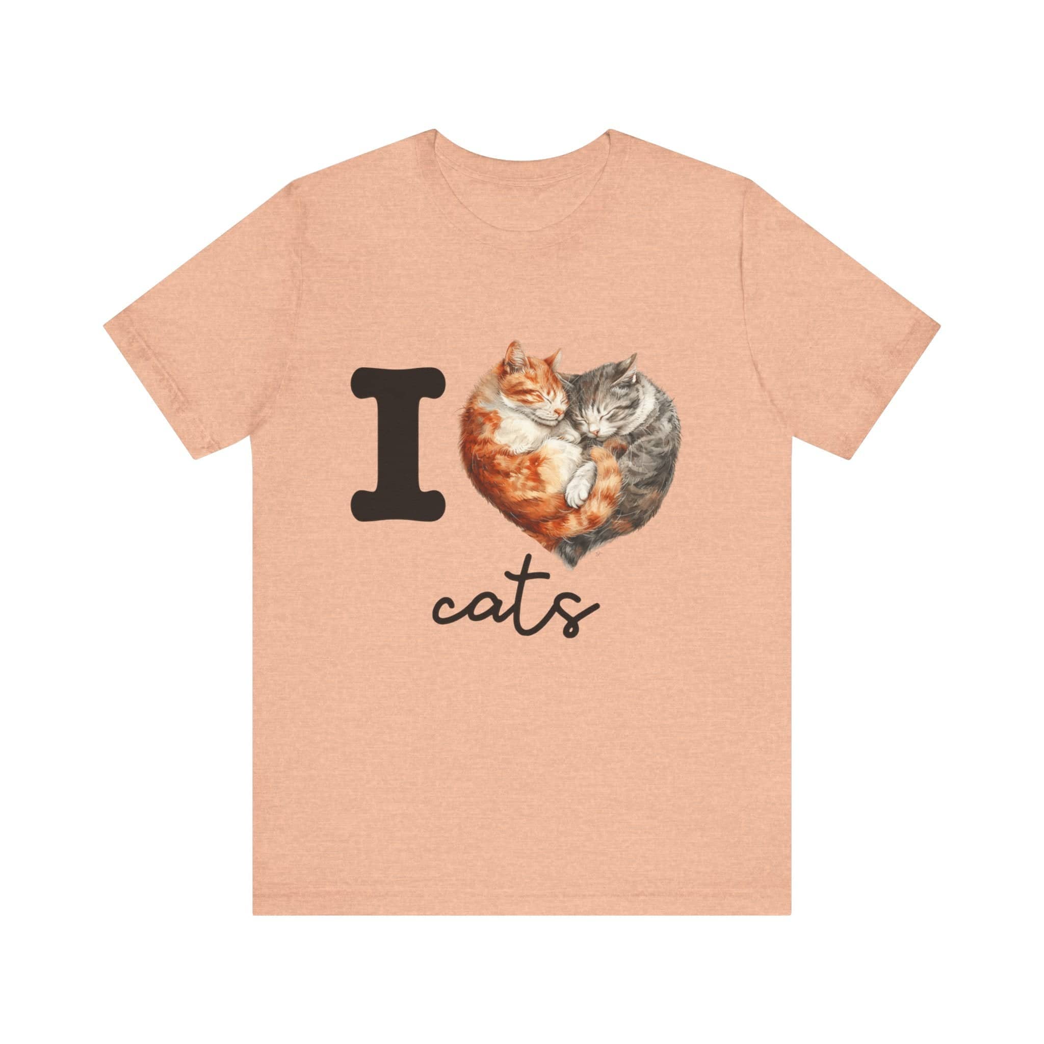Feline Affection Tee - 'I Heart Cats' Cuddle Short Sleeve Tee