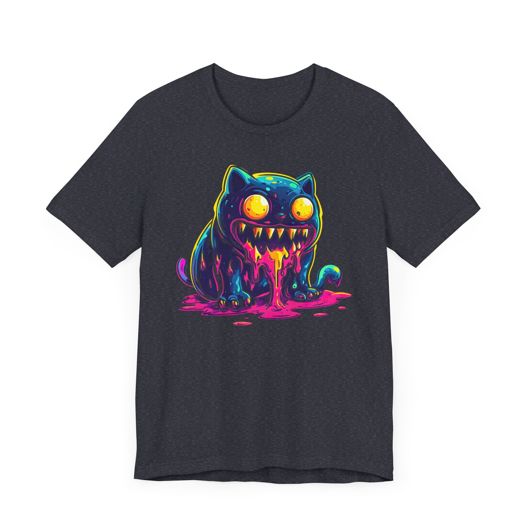 Neon Monster Cat T-Shirt Bold and Quirky Design