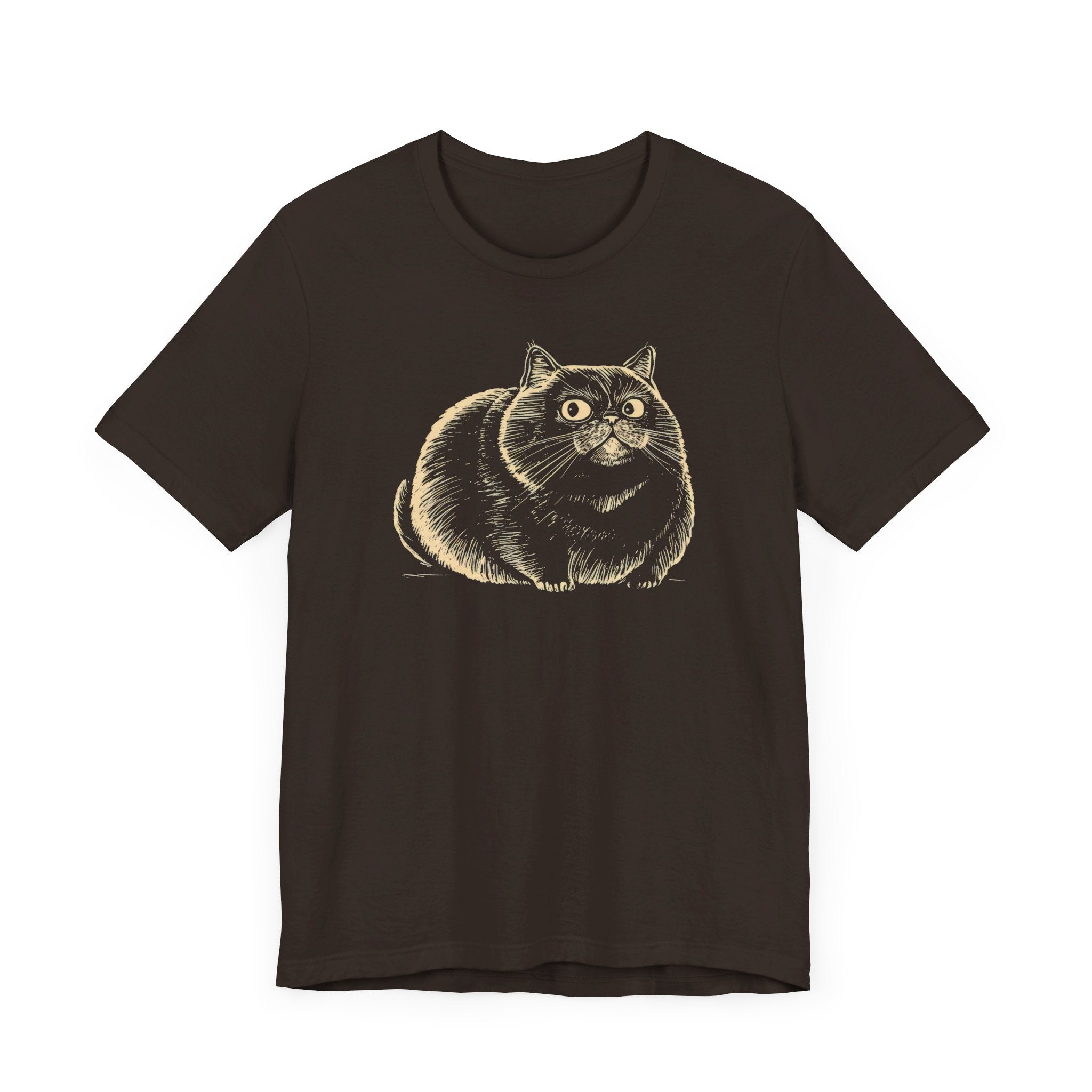 Chubby Cat Illustration T-Shirt