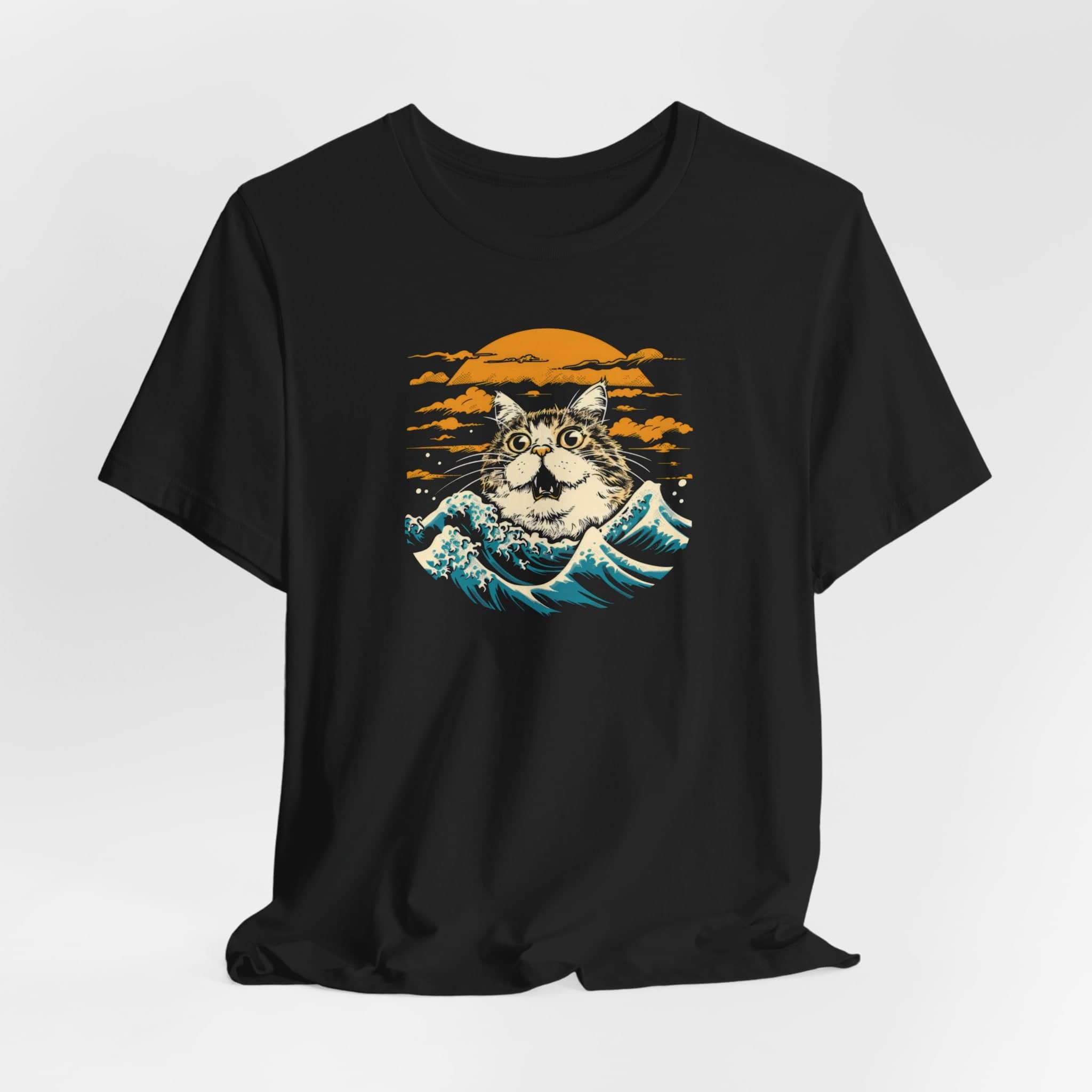 Cat in Sunset Waves T-Shirt