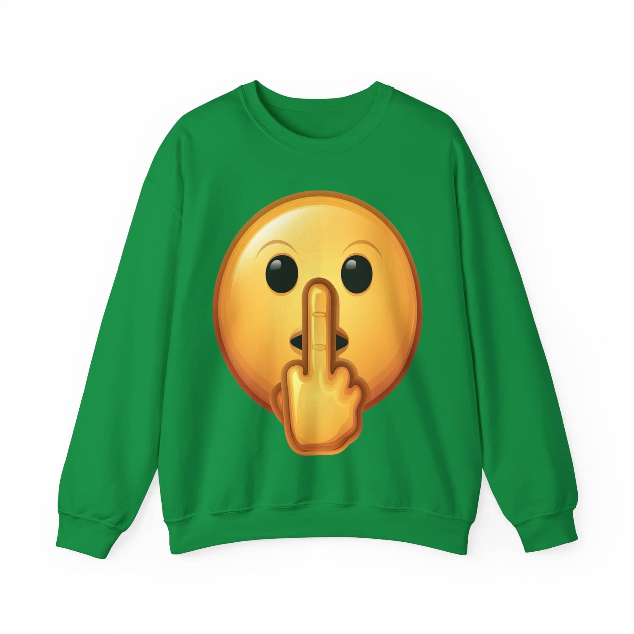 Middle Finger FU Shh Silent Protest Emoji Unisex Heavy Blend™ Crewneck Sweatshirt