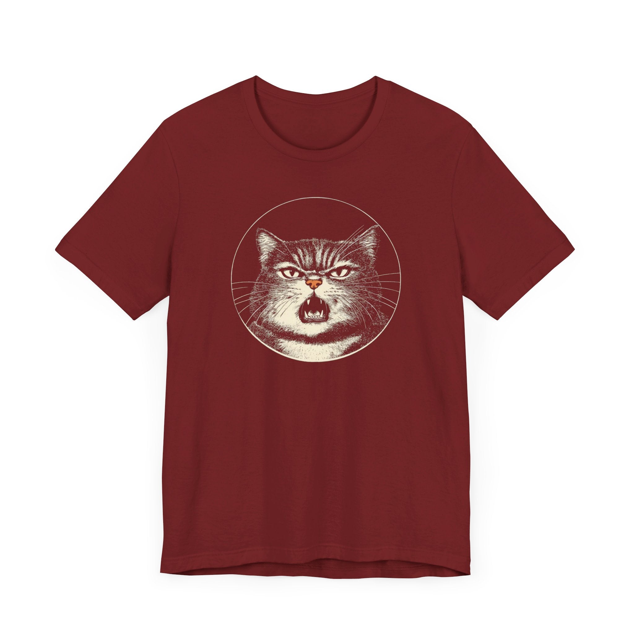 Angry Cat Graphic Tee – Vintage Style Cat Lover Shirt