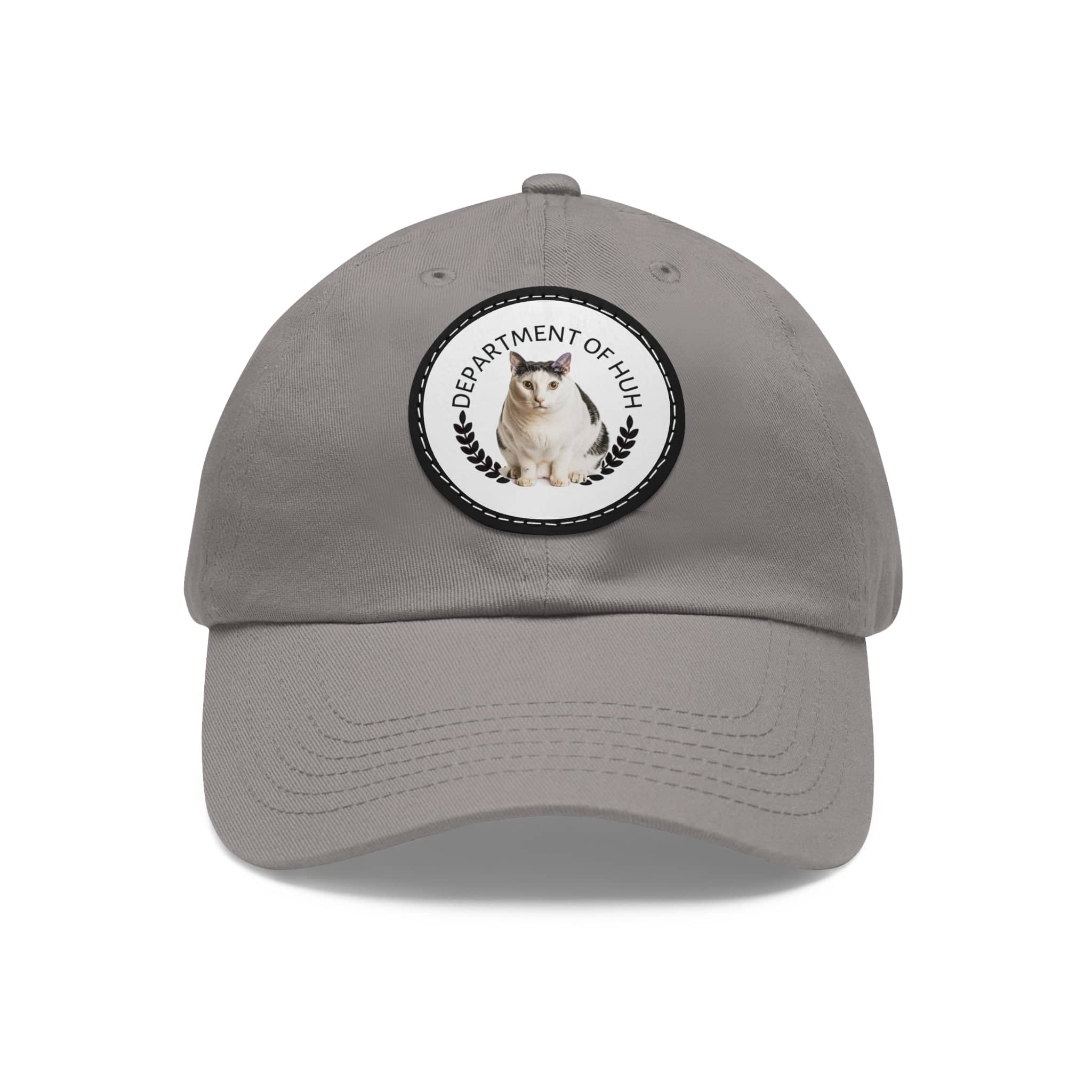Department of HUH Cat Dad Hat with Leather Patch (Round)