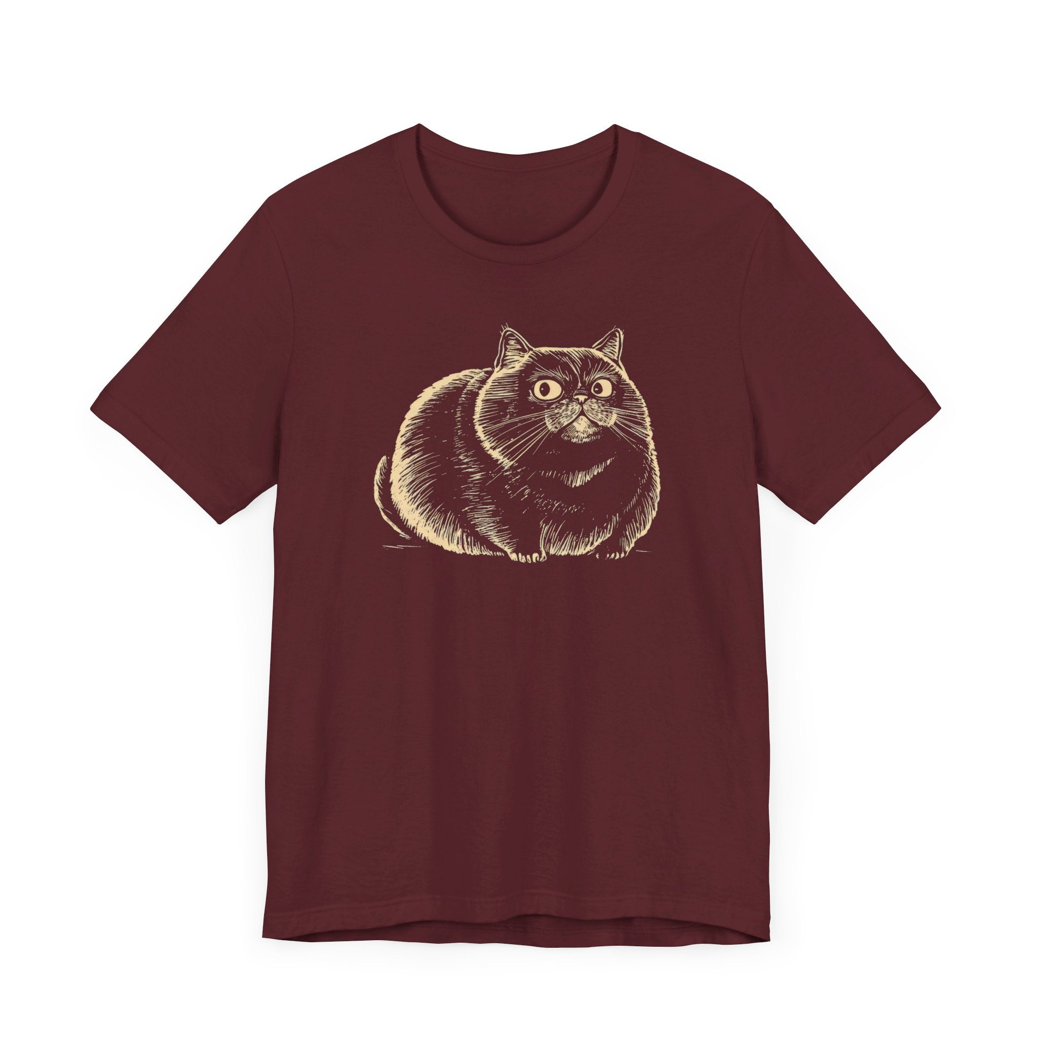Chubby Cat Illustration T-Shirt