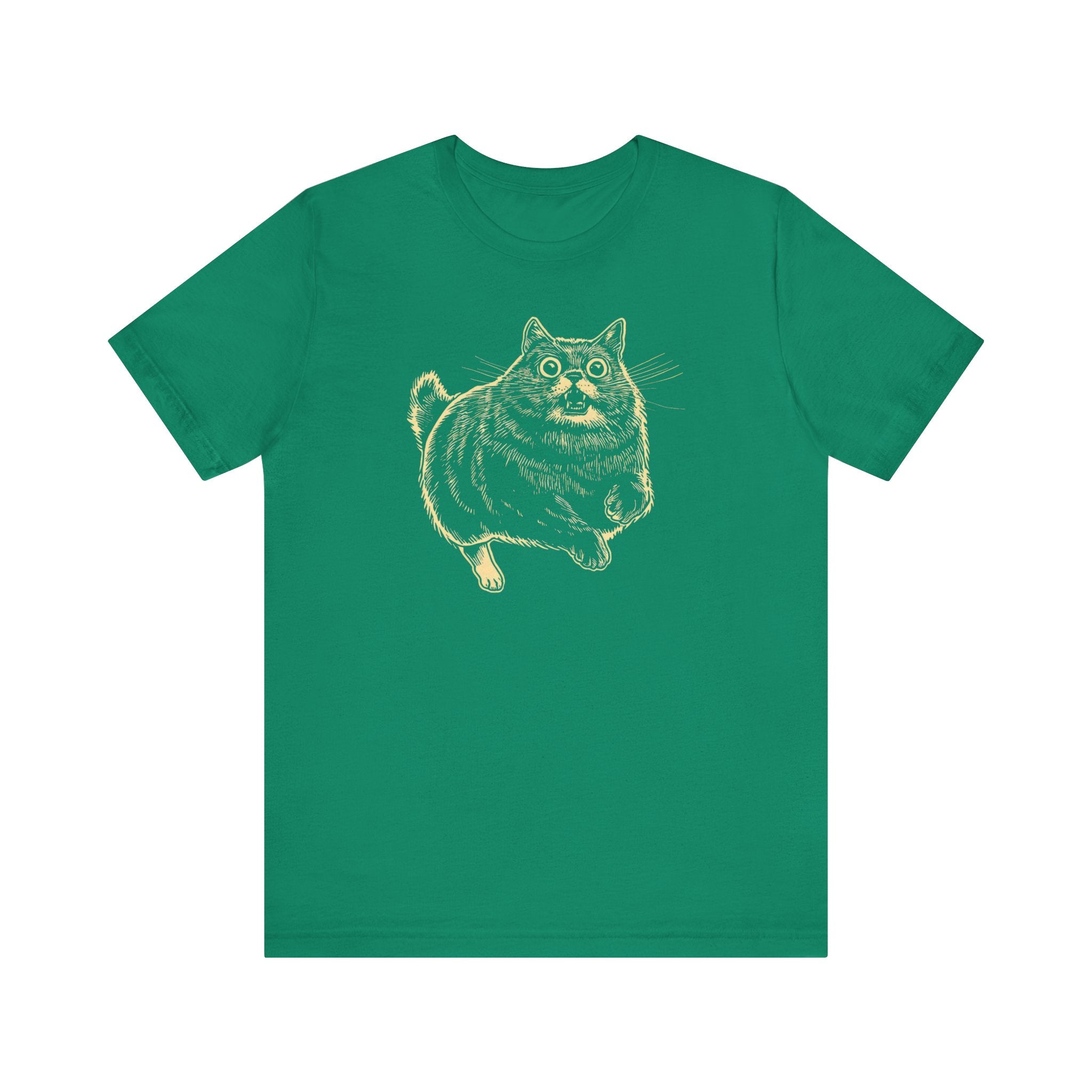 Surprised Cat in Action T-Shirt – Quirky Cat Lover’s Tee