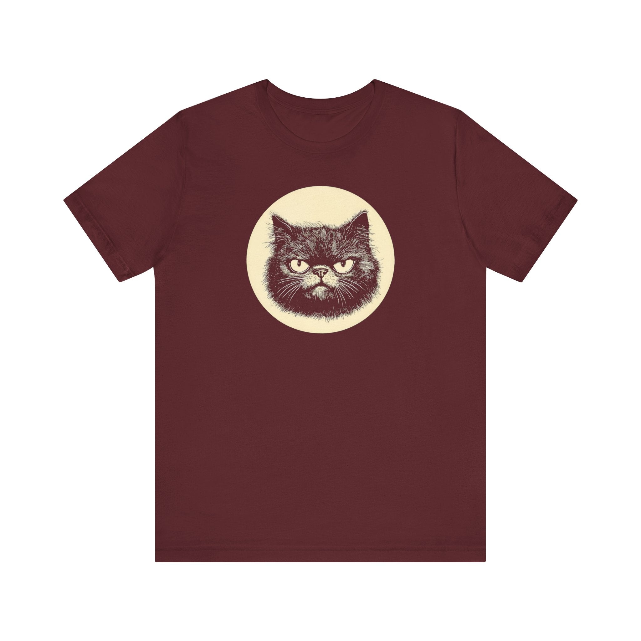 Grumpy Black Cat Graphic Tee – Vintage Style Cat Lover Shirt
