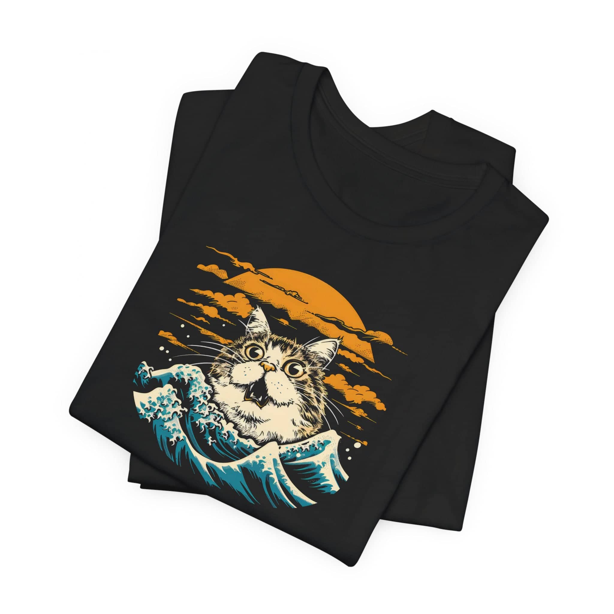 Cat in Sunset Waves T-Shirt