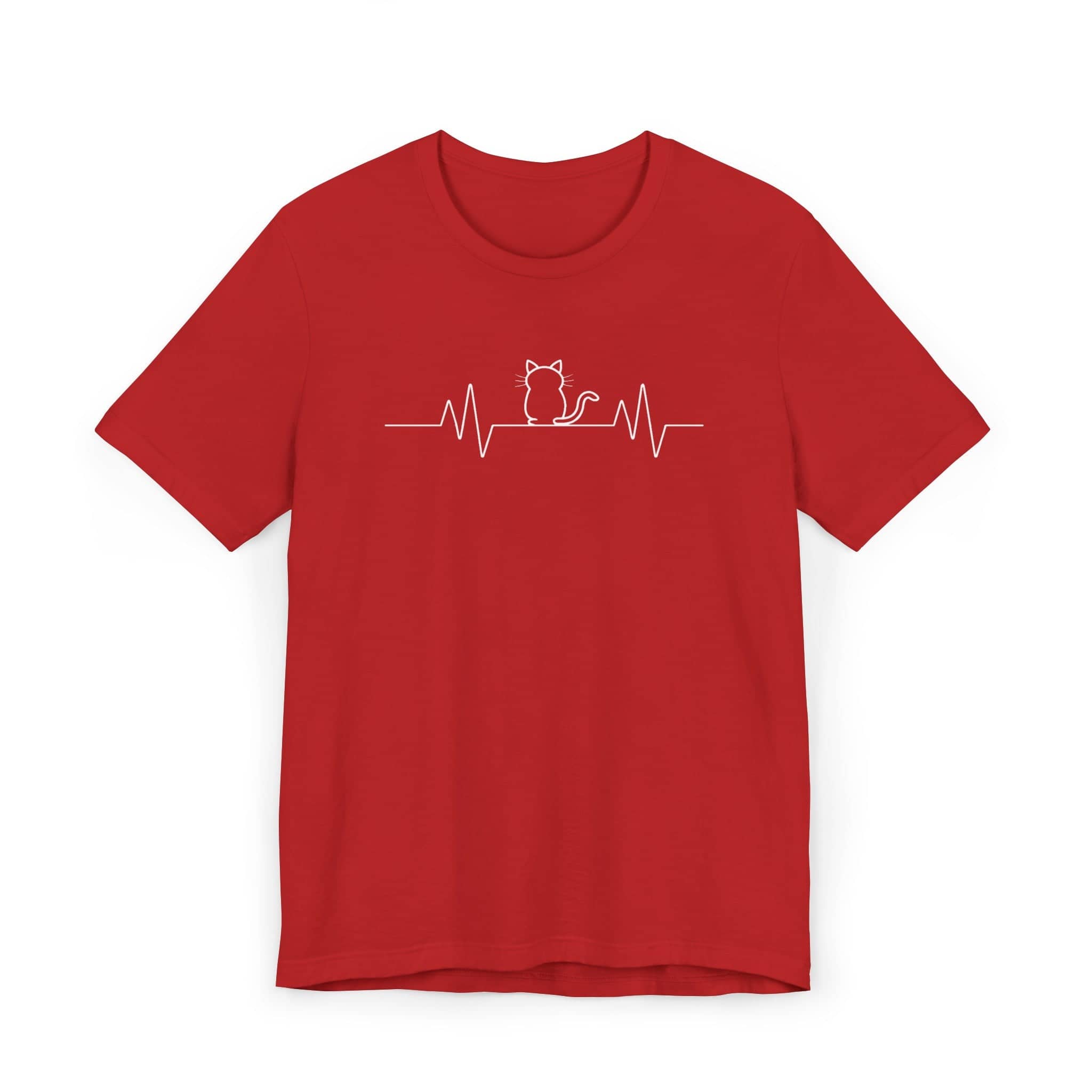 Minimalist Cat Heartbeat Shirt Simple Cat Lover Gift