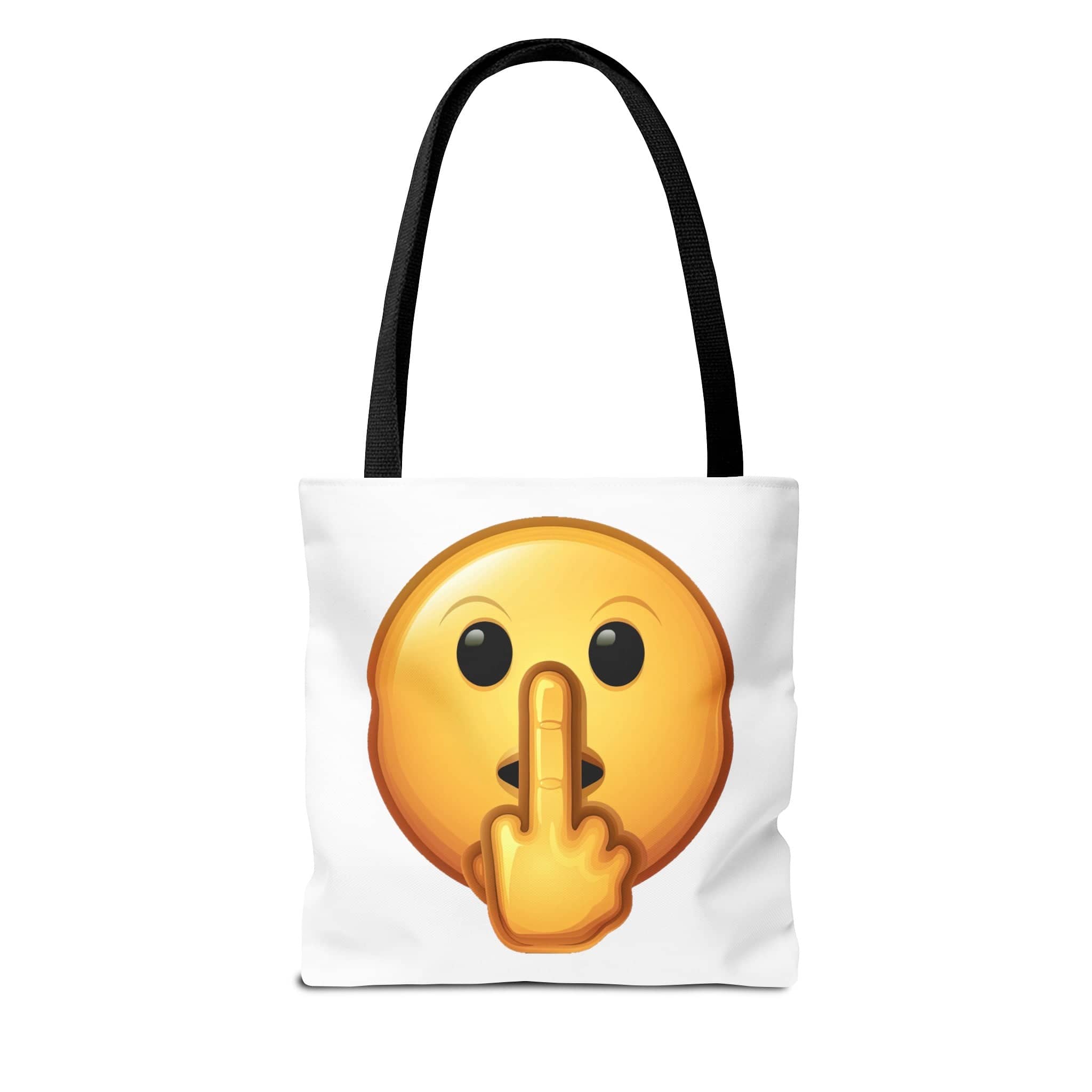 Middle Finger FU Shh Silent Protest Emoji Tote Bag (AOP)