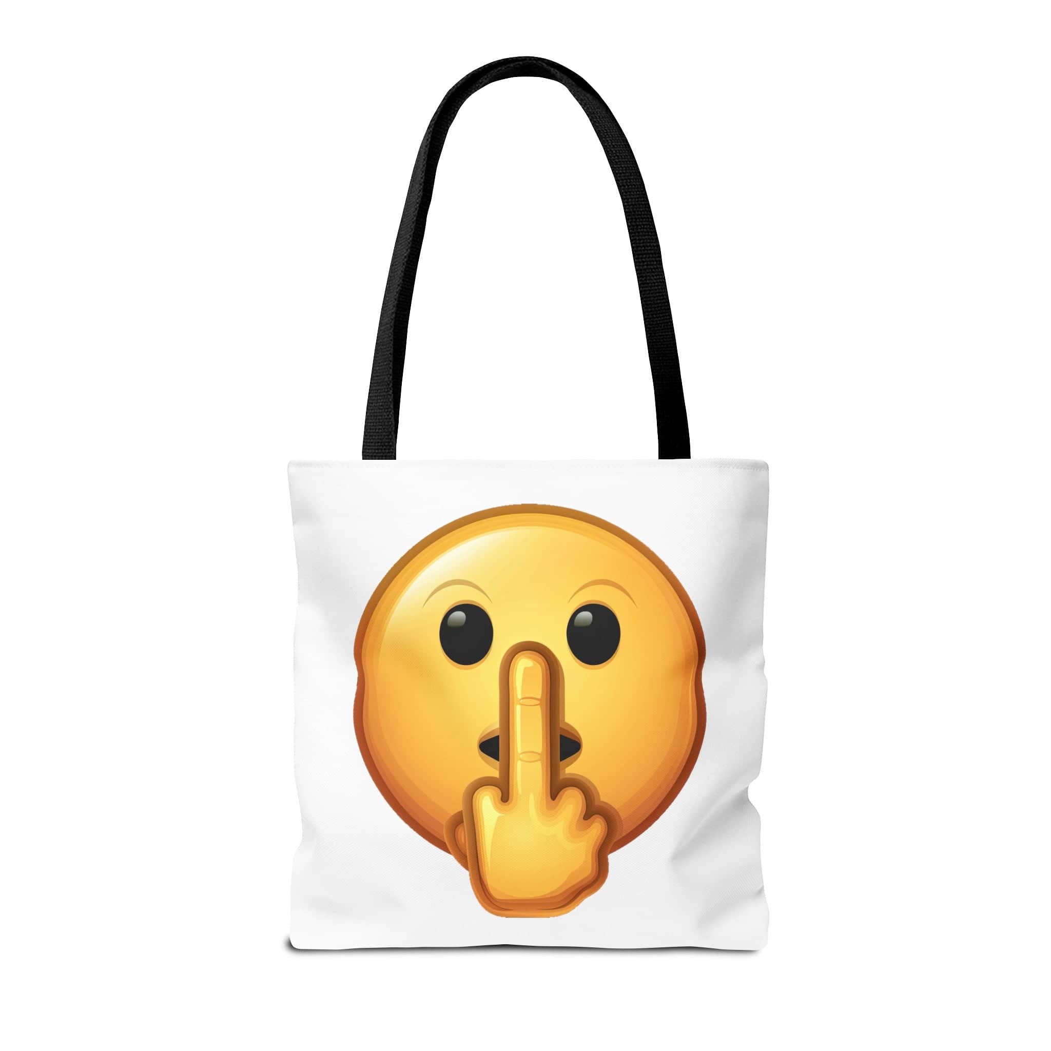 Middle Finger FU Shh Silent Protest Emoji Tote Bag (AOP)