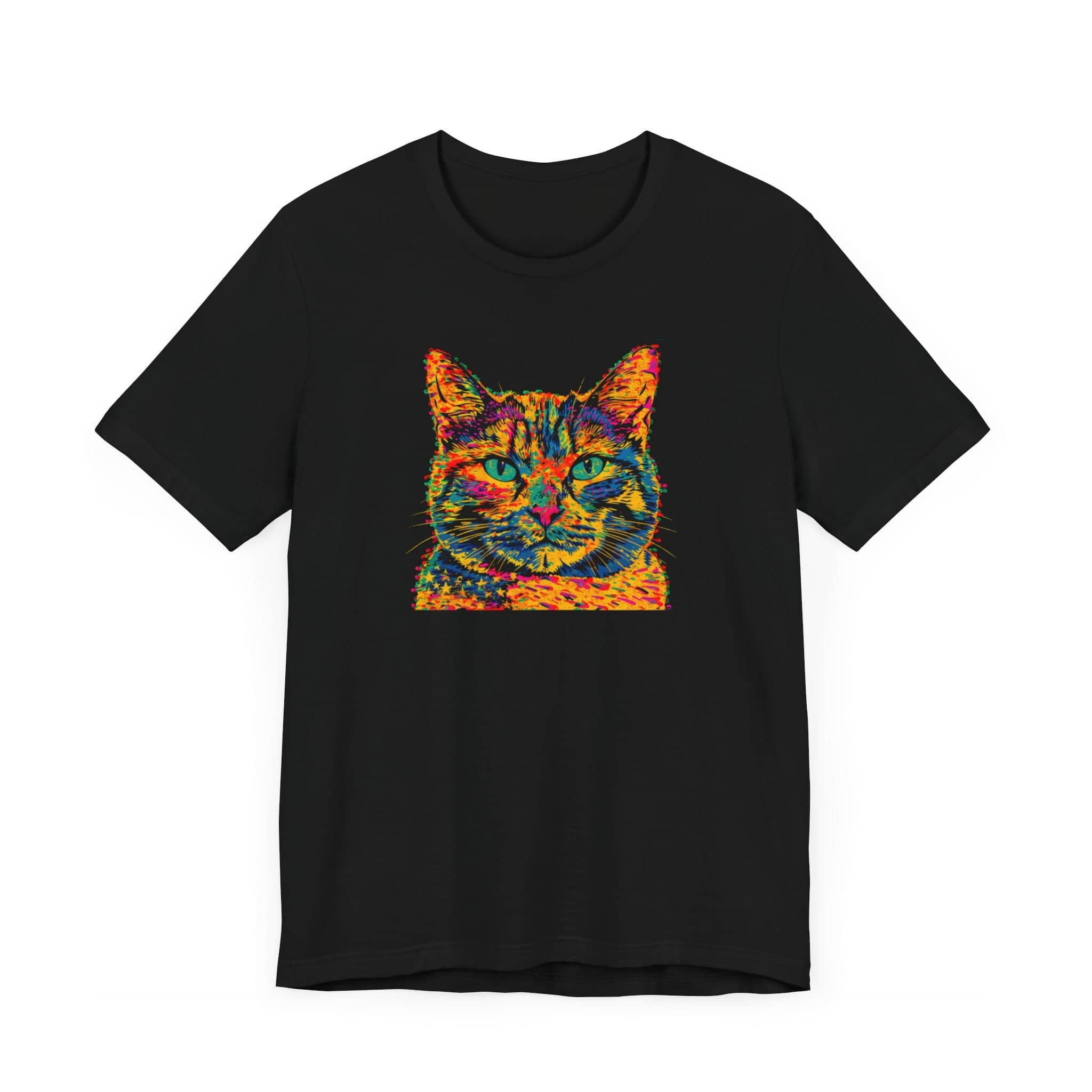 Colorful Cat Face T-Shirt