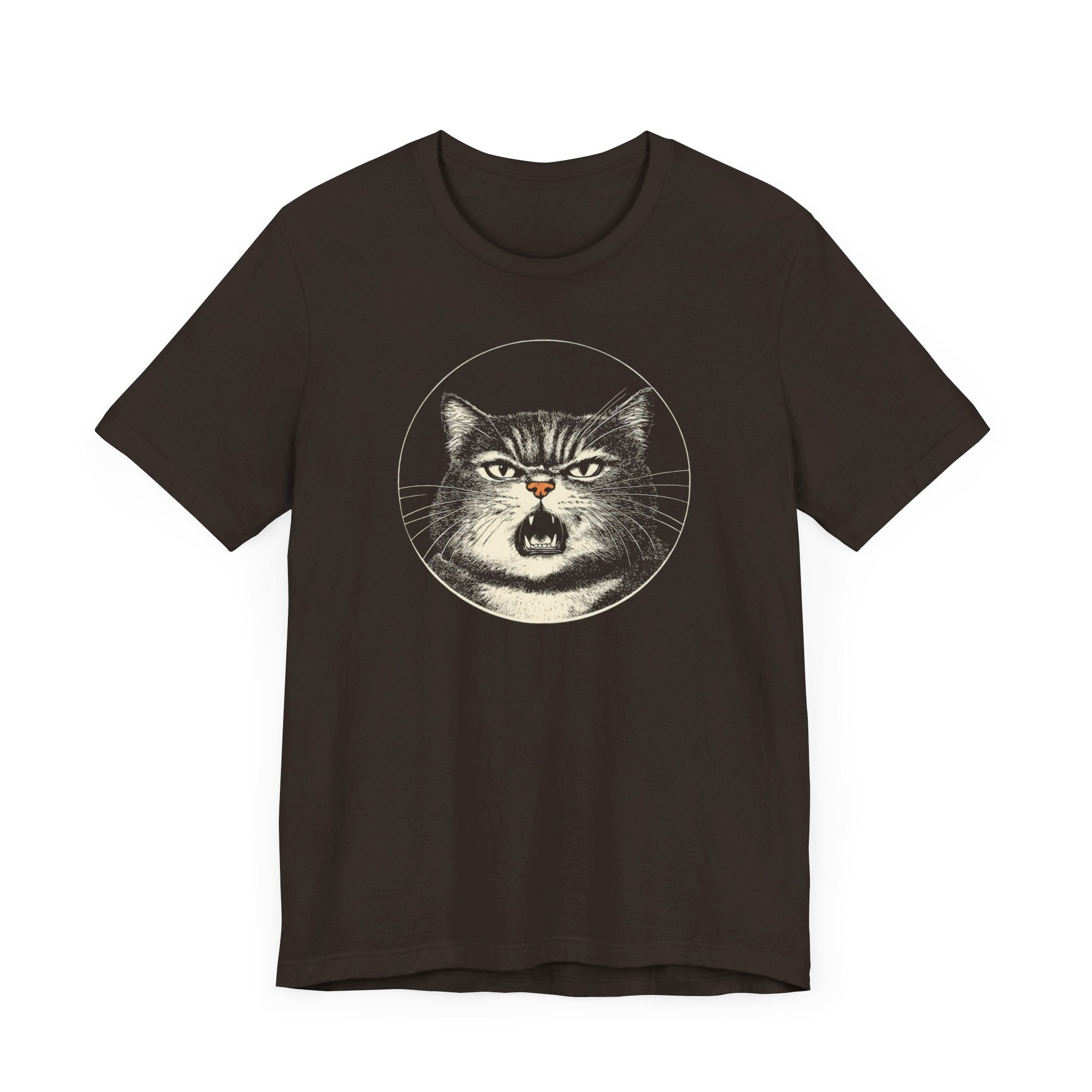 Angry Cat Graphic Tee – Vintage Style Cat Lover Shirt