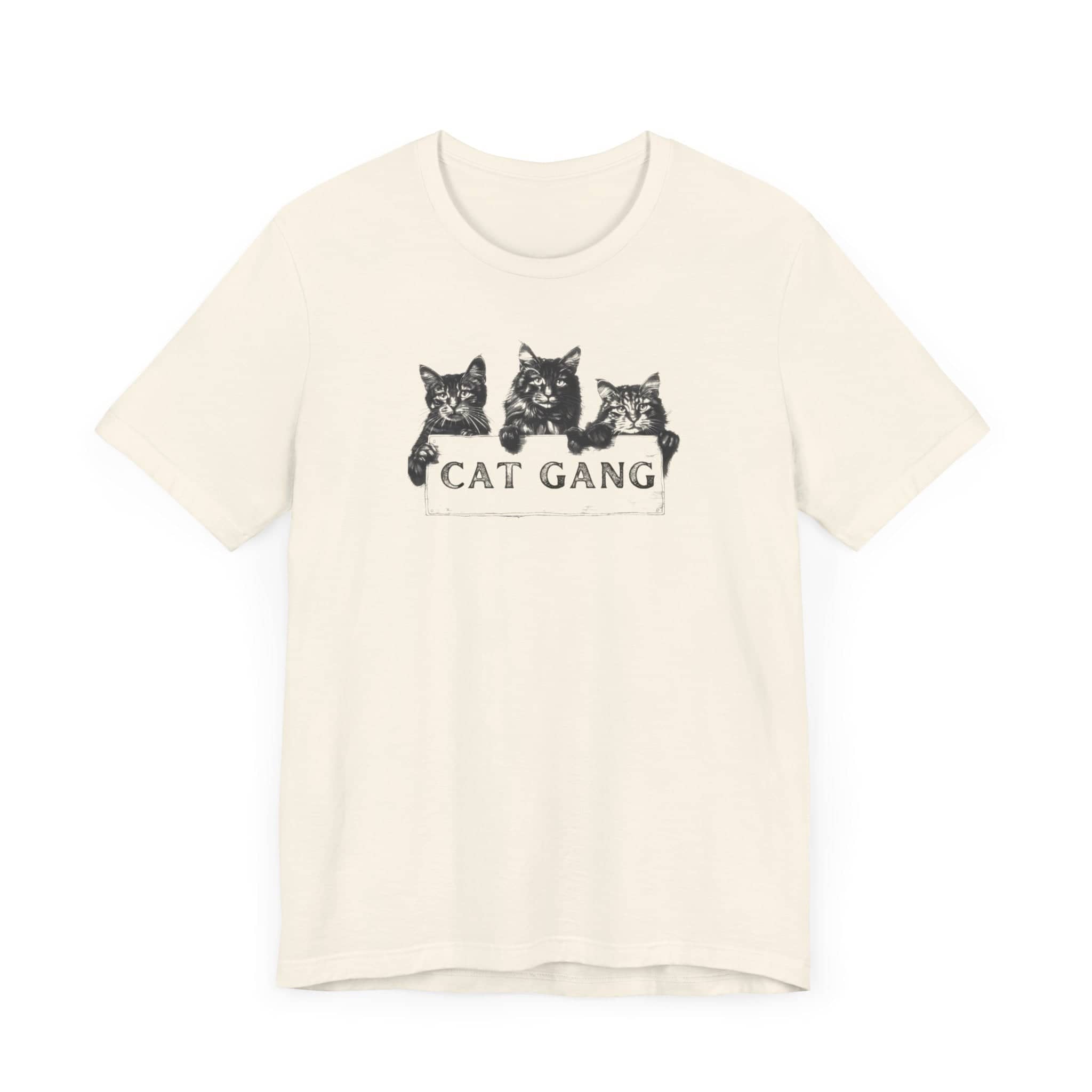 Cat Gang Shirt Funny Cat Lover Unisex Jersey Short Sleeve Tee
