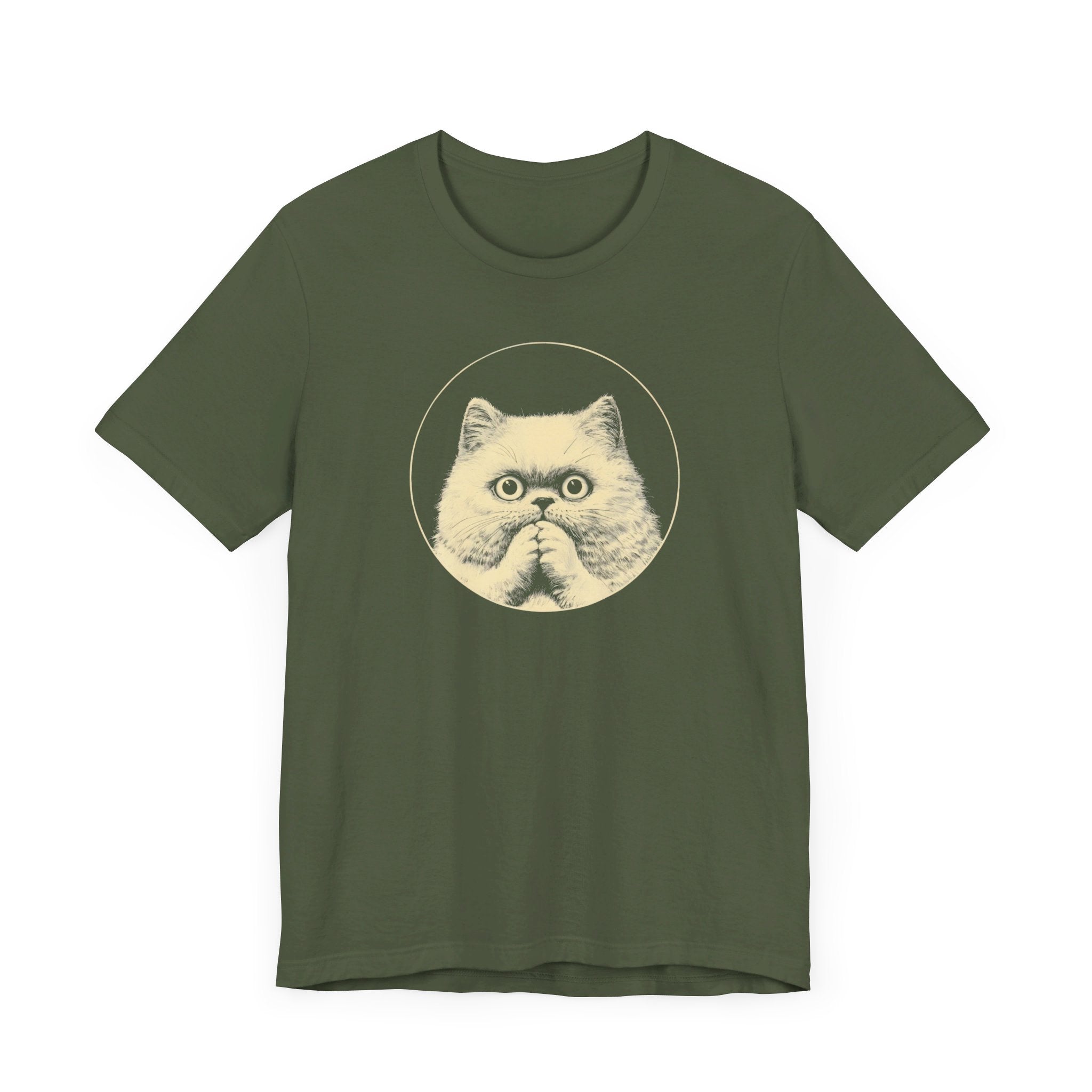 Surprised Persian Cat Graphic Tee – Vintage Style Cat Lover Shirt