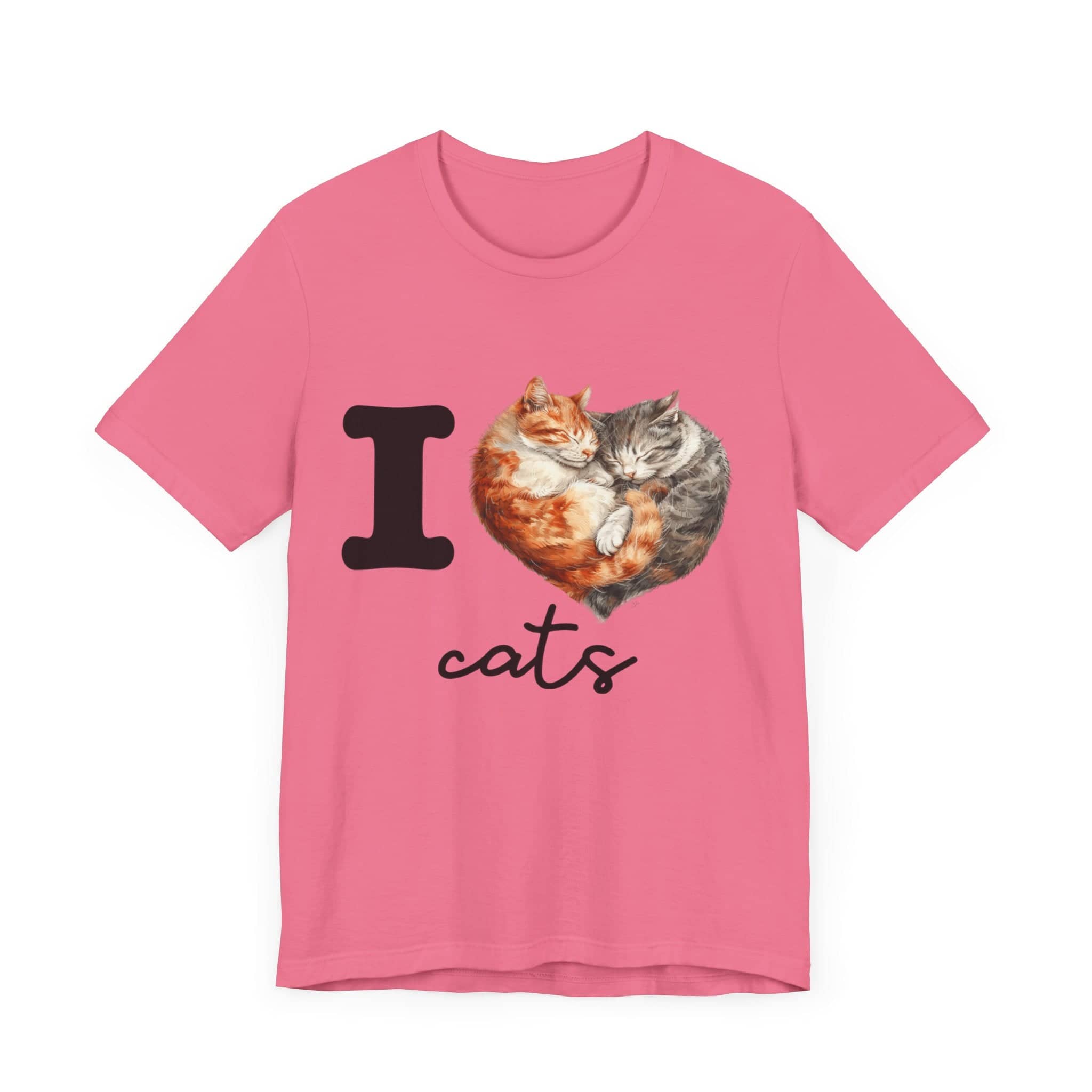 Feline Affection Tee - 'I Heart Cats' Cuddle Short Sleeve Tee