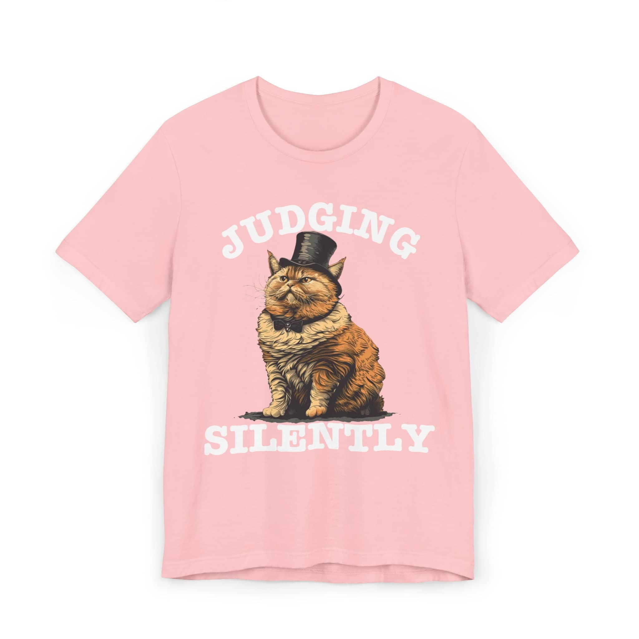 Judging Silently Cat T-Shirt, Whimsical Top Hat Cat Graphic Tee, Humorous Cat Lover Shirt, Unique Gift for Cat Enthusiasts