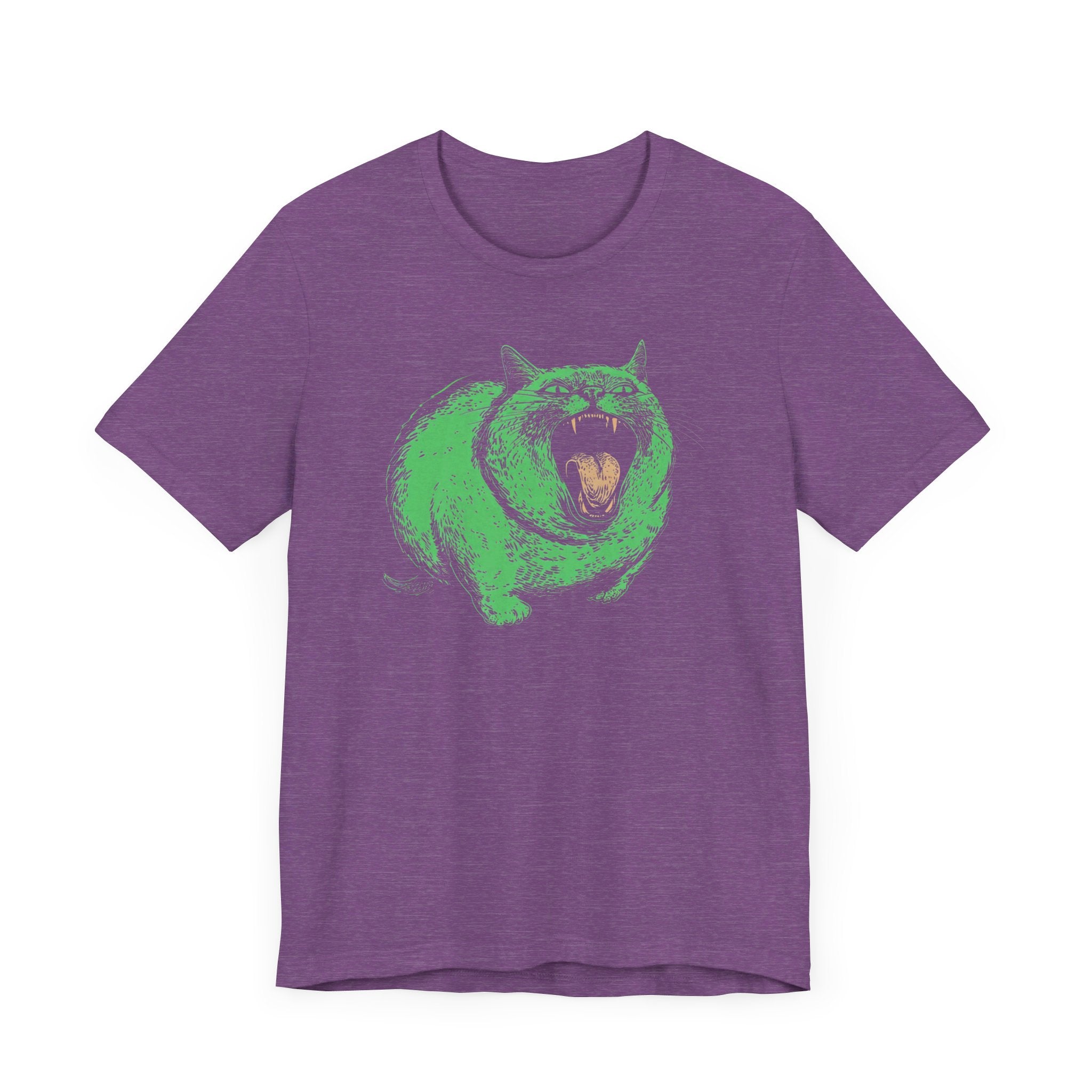 Green Monster Cat T-Shirt - Fierce Feline Halloween Graphic Tee