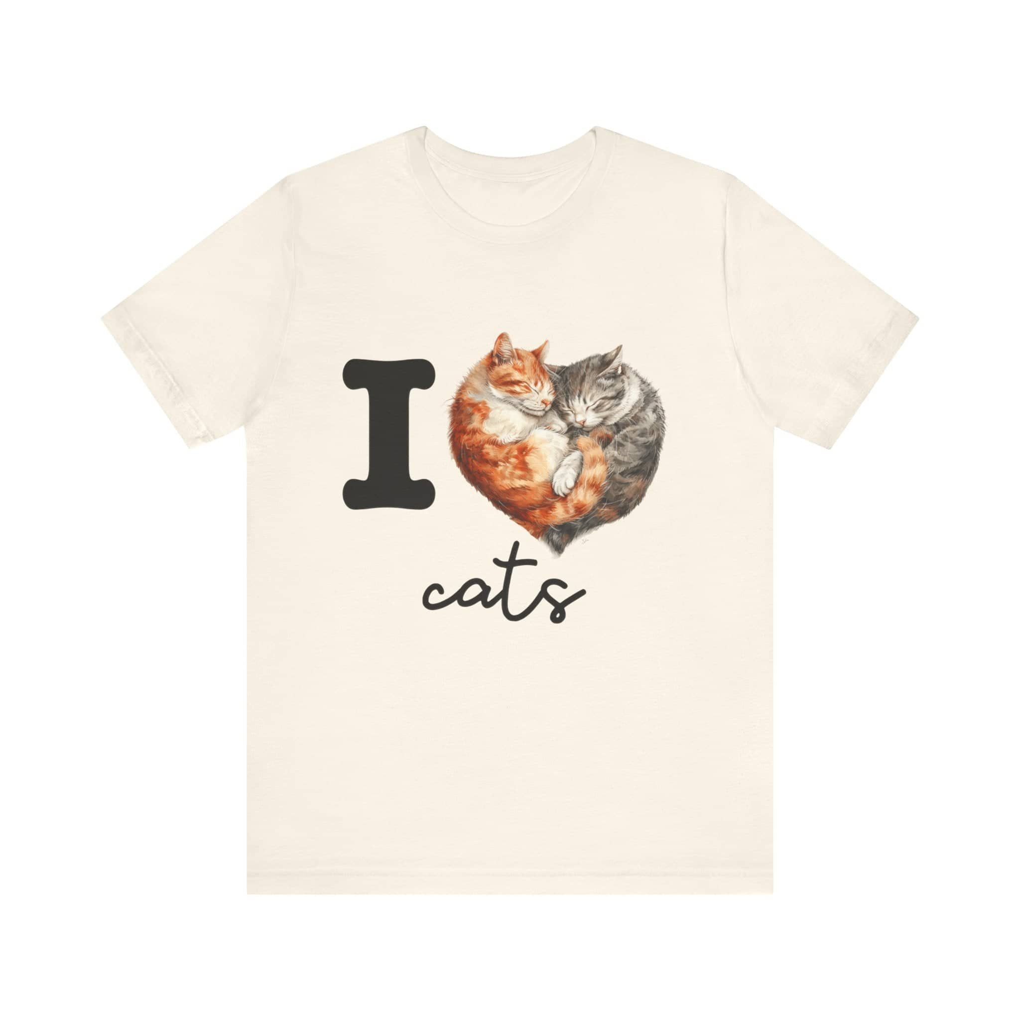 Feline Affection Tee - 'I Heart Cats' Cuddle Short Sleeve Tee