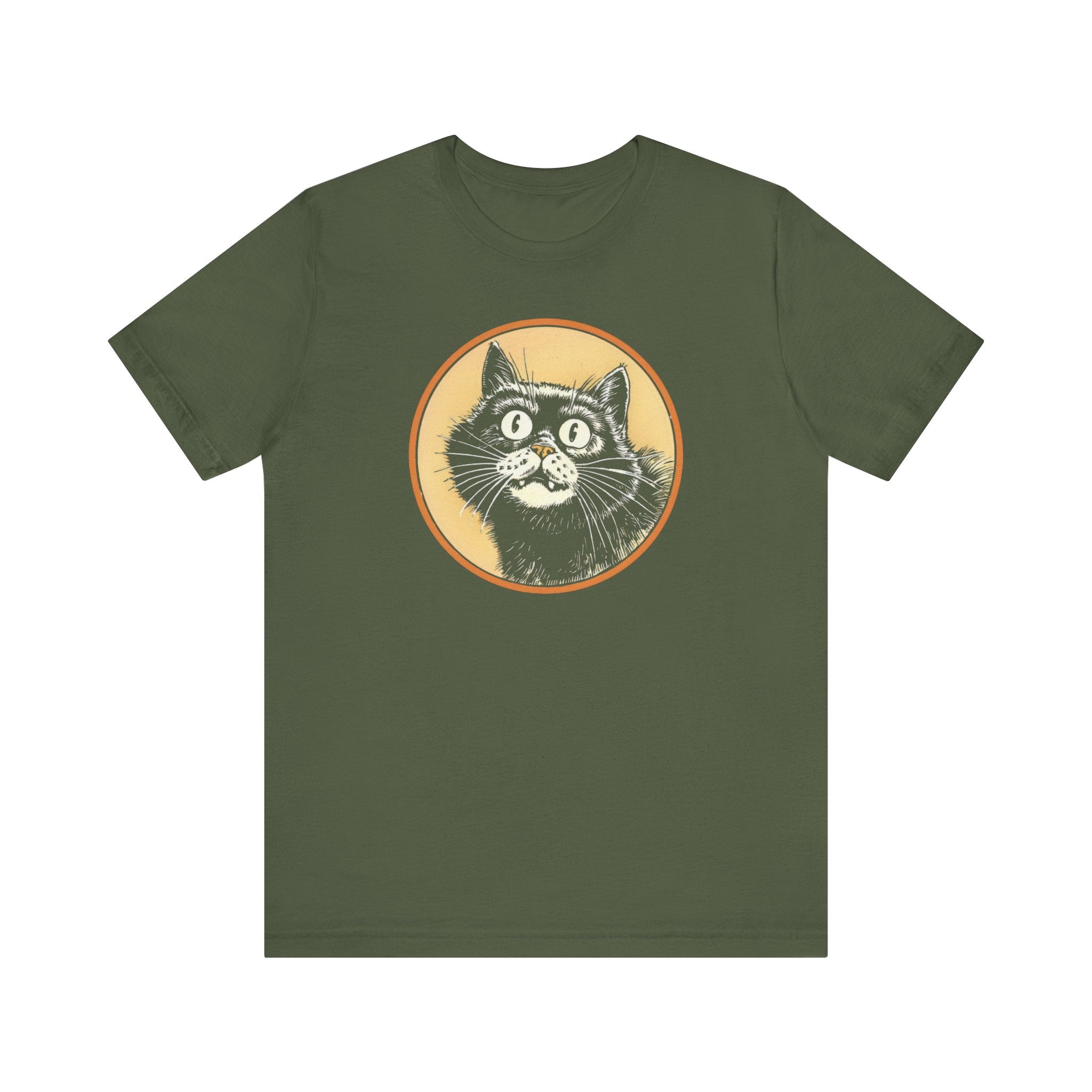 Happy Cat Graphic Tee – Vintage Style Cat Lover Shirt