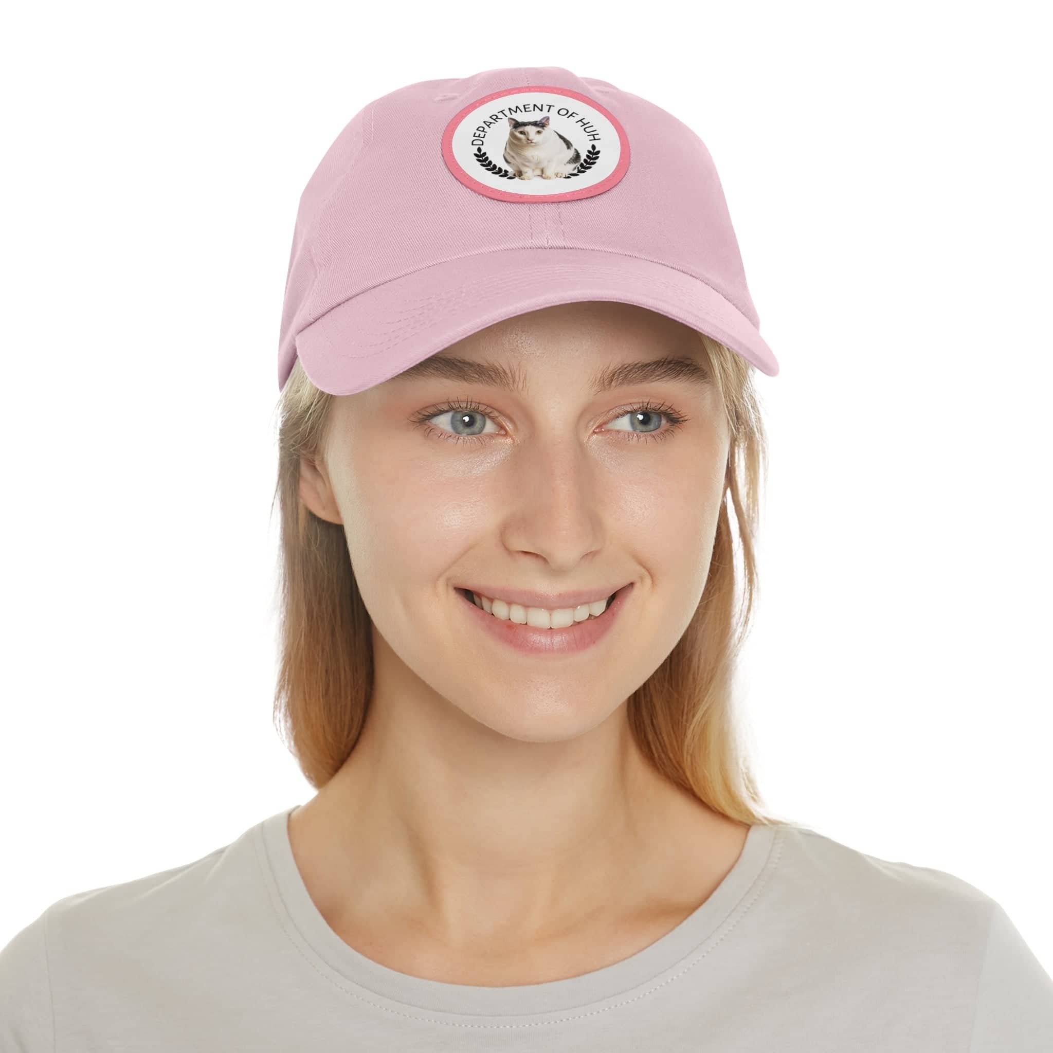Department of HUH Cat Dad Hat with Leather Patch (Round)