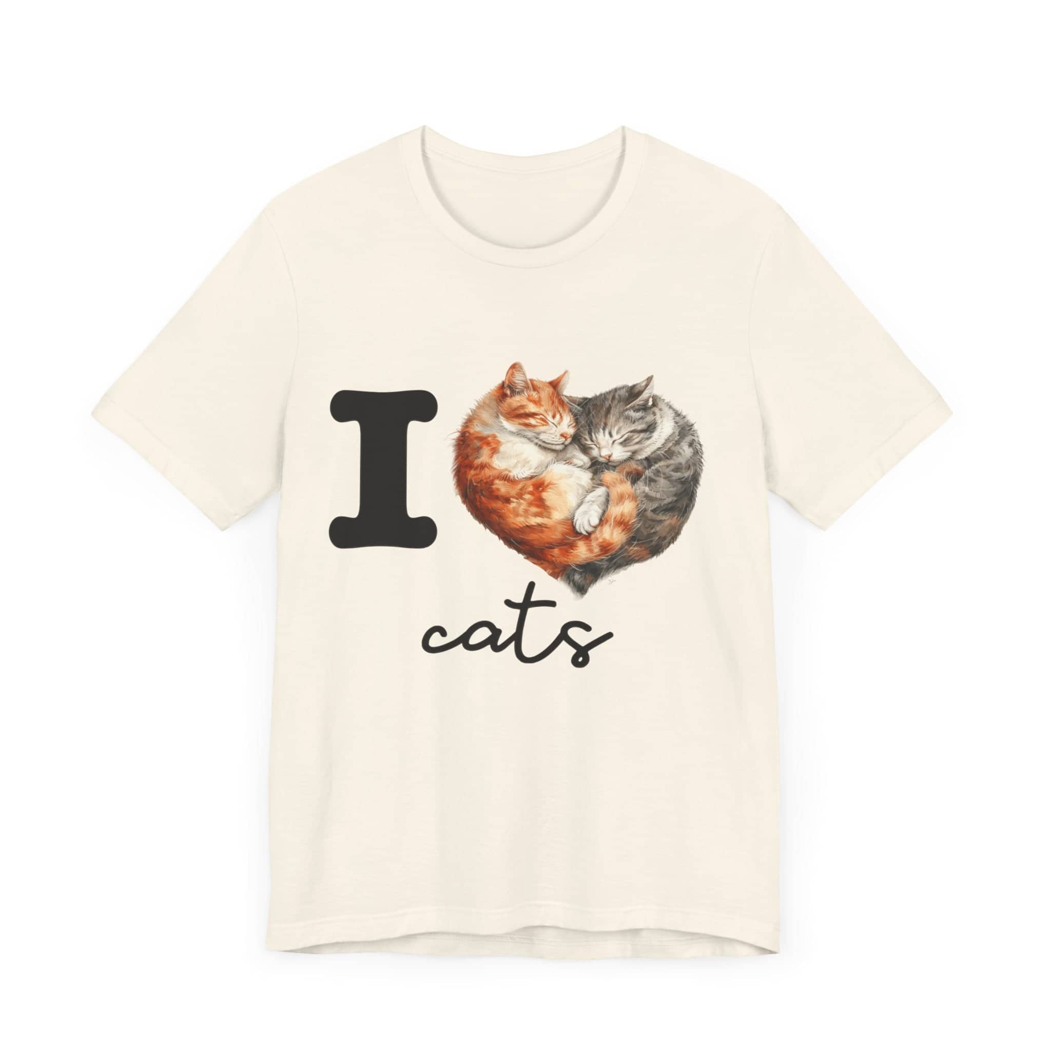 Feline Affection Tee - 'I Heart Cats' Cuddle Short Sleeve Tee
