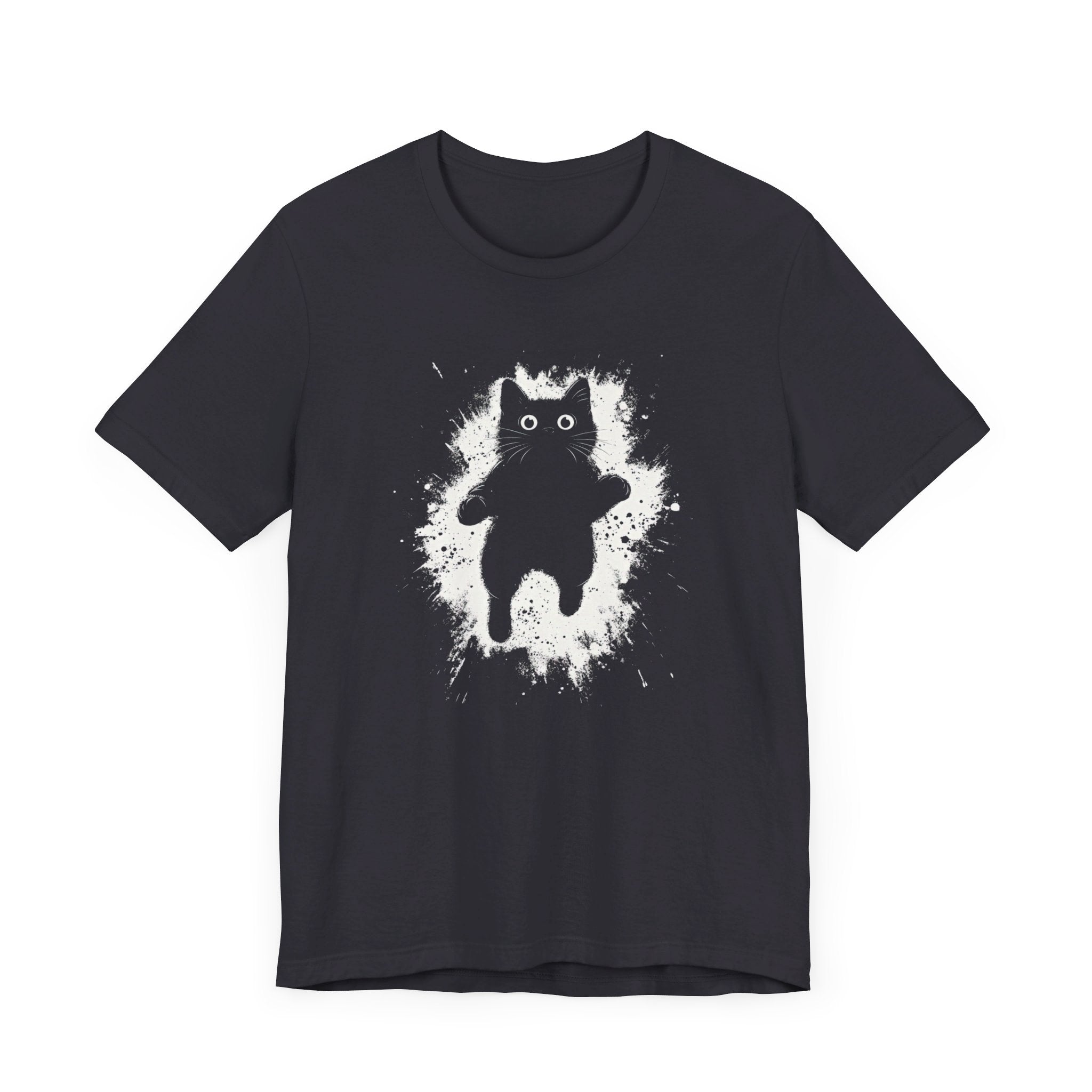 Floating Cat T-Shirt Minimalist and Quirky Design