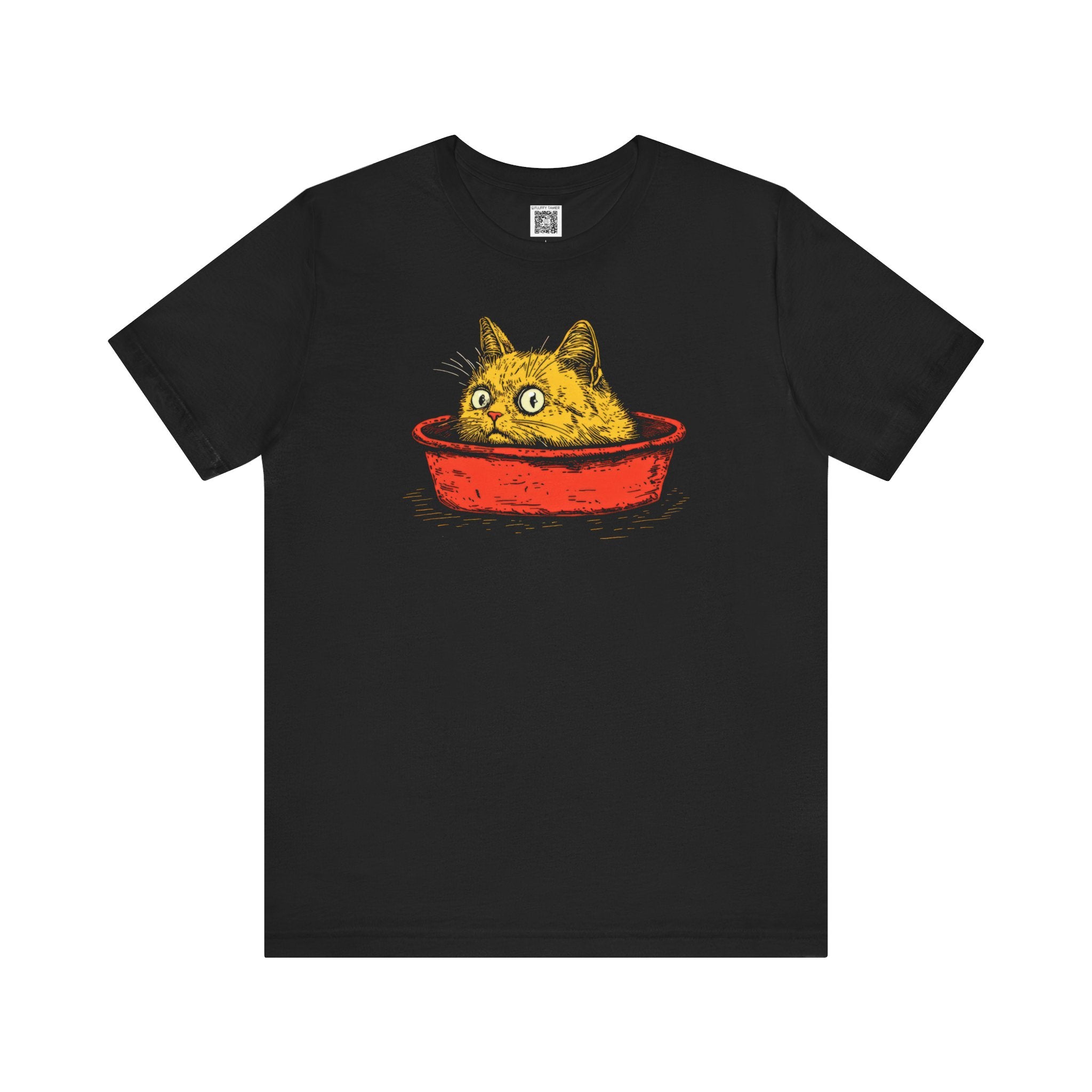 Whimsical Cat in Bowl T-Shirt