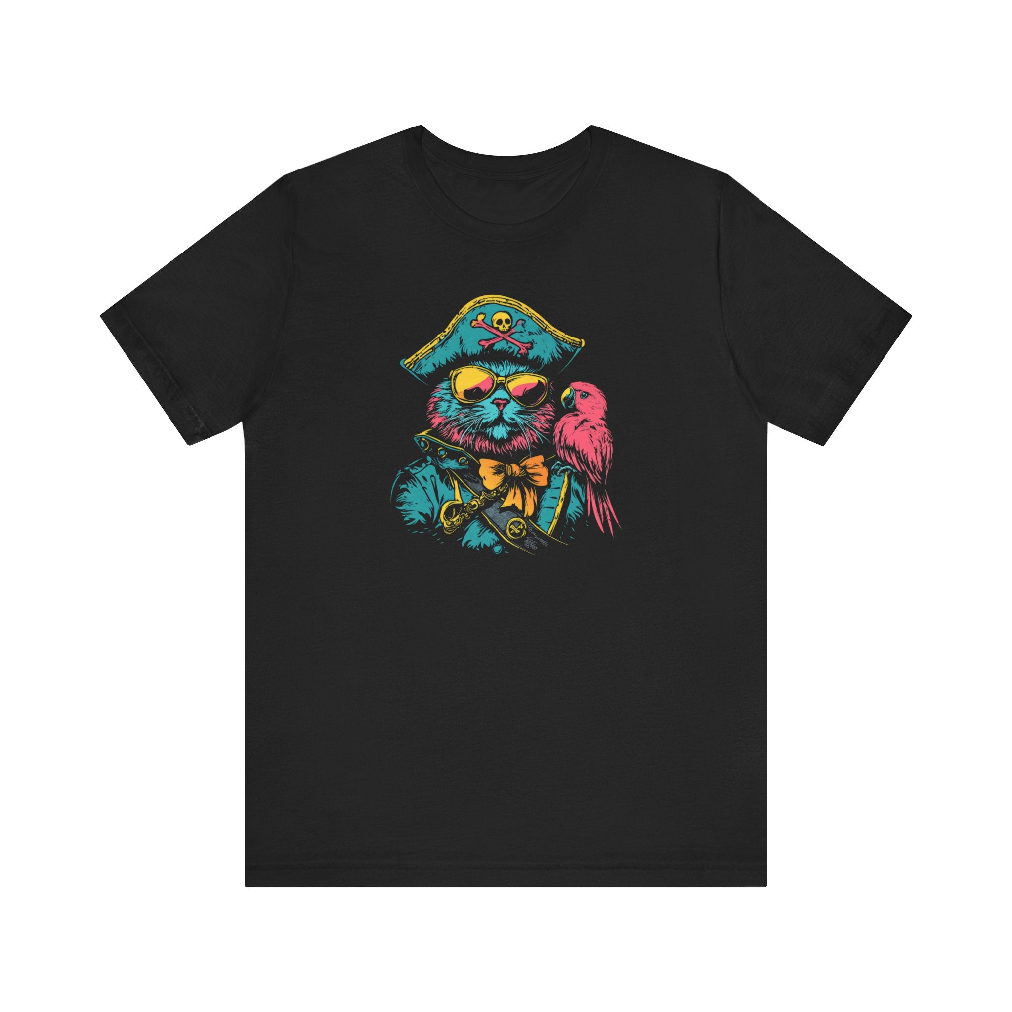 Pirate Cat T-Shirt Nautical Adventure Style