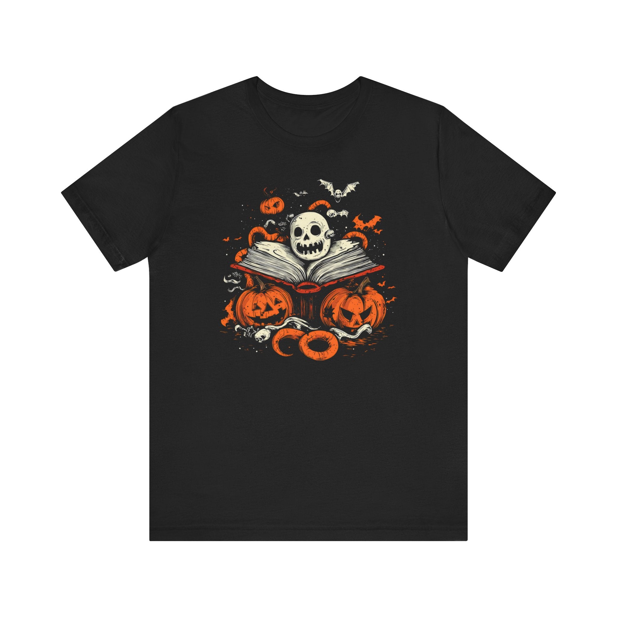 Spooky Halloween Skull and Pumpkins T-Shirt